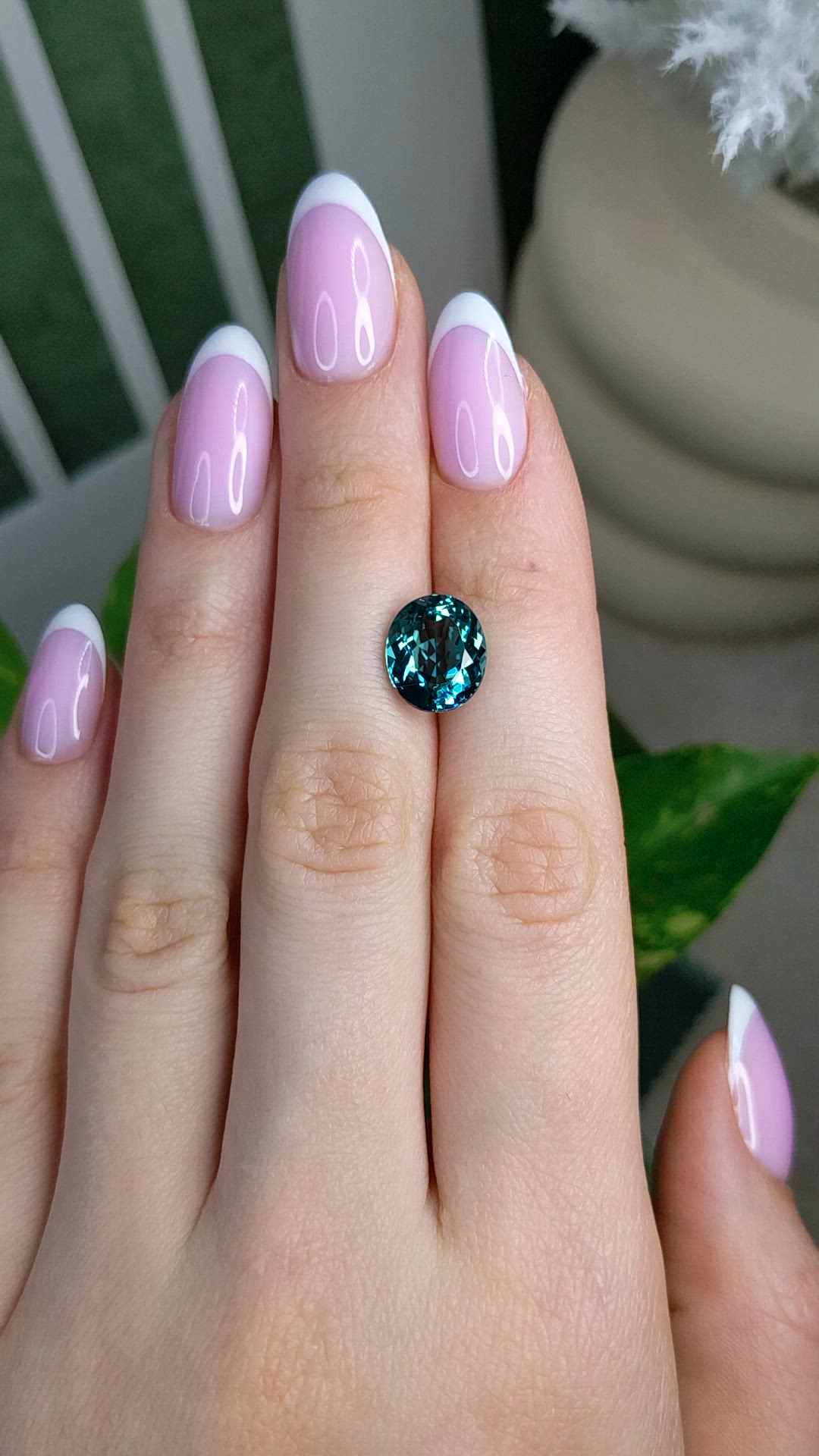 4.67 Ct. Greenish Blue Tourmaline from Brazil Size Video