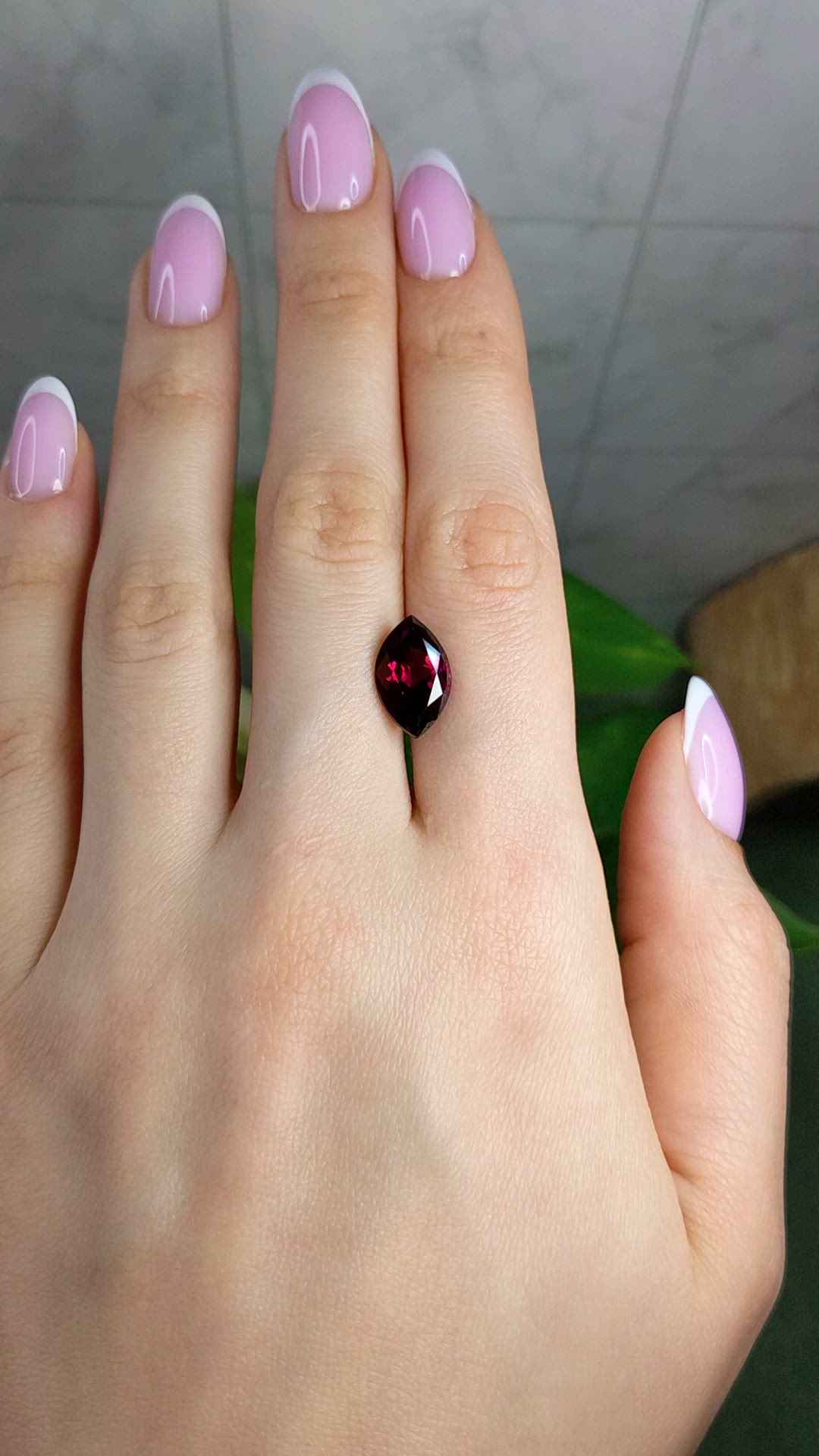 5.09 Ct. Purplish Red Rhodolite Garnet from Ceylon (Sri Lanka) Size Video