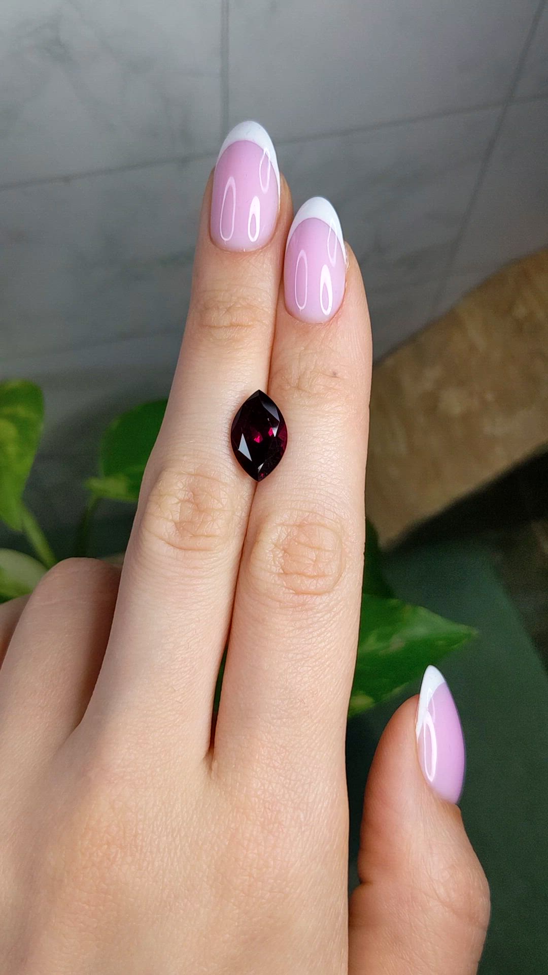 5.09 Ct. Purplish Red Rhodolite Garnet from Ceylon (Sri Lanka) Size Video