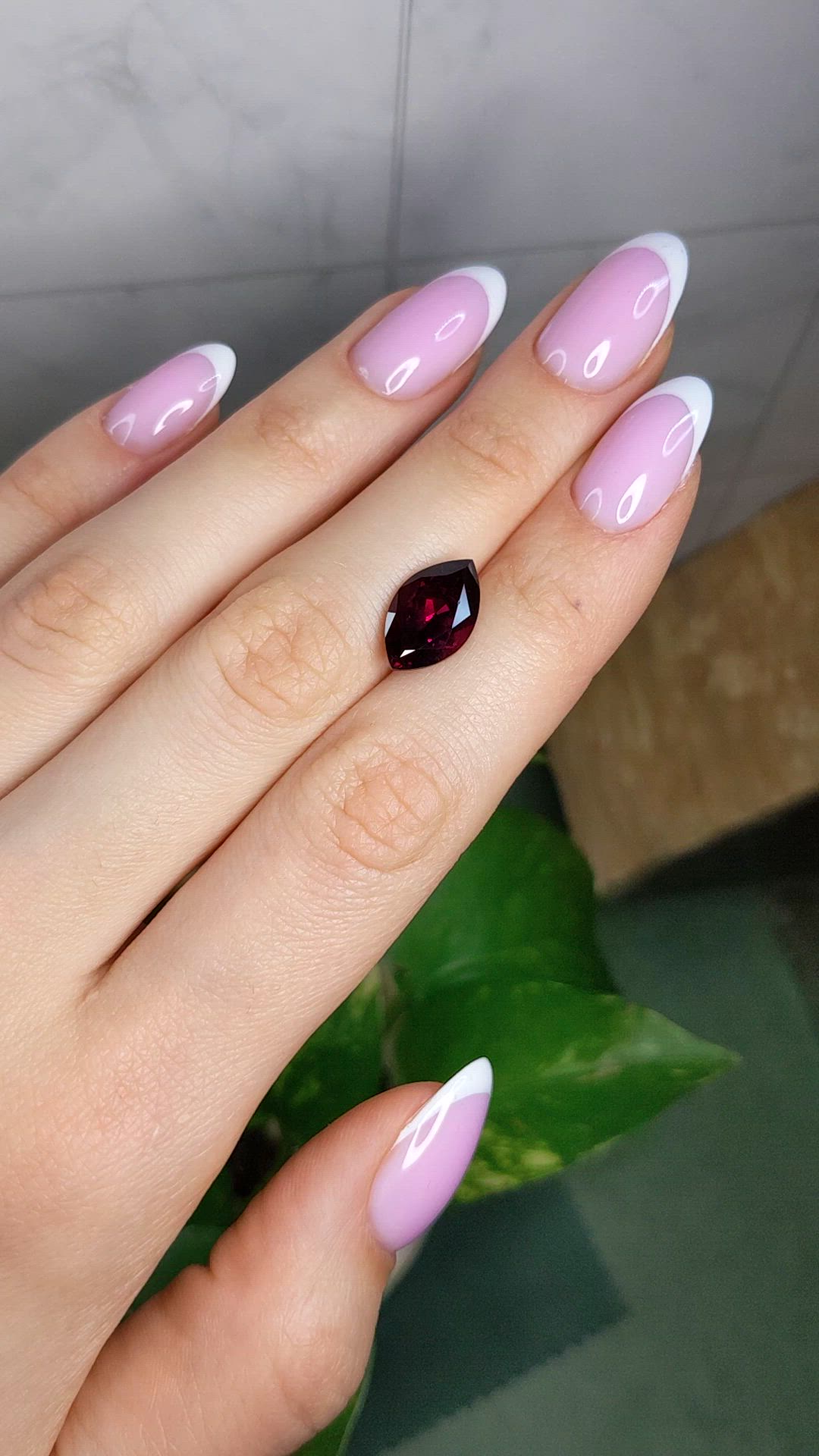 5.09 Ct. Purplish Red Rhodolite Garnet from Ceylon (Sri Lanka) Size Video