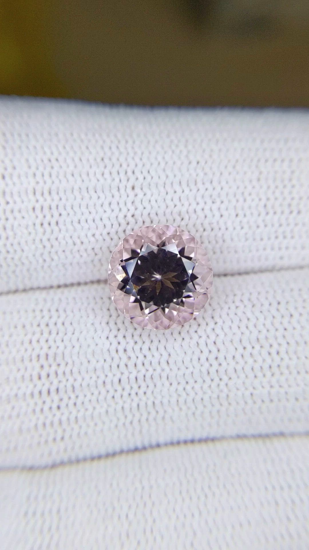 3.82 Ct. Pink Morganite from Brazil Size Video