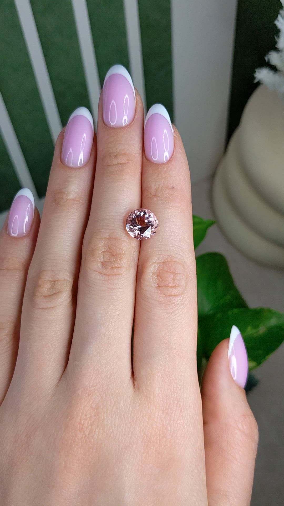 3.82 Ct. Pink Morganite from Brazil Size Video