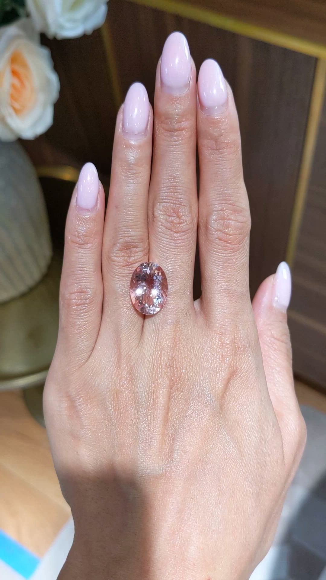 8.54 Ct. Pink Morganite from Brazil Size Video