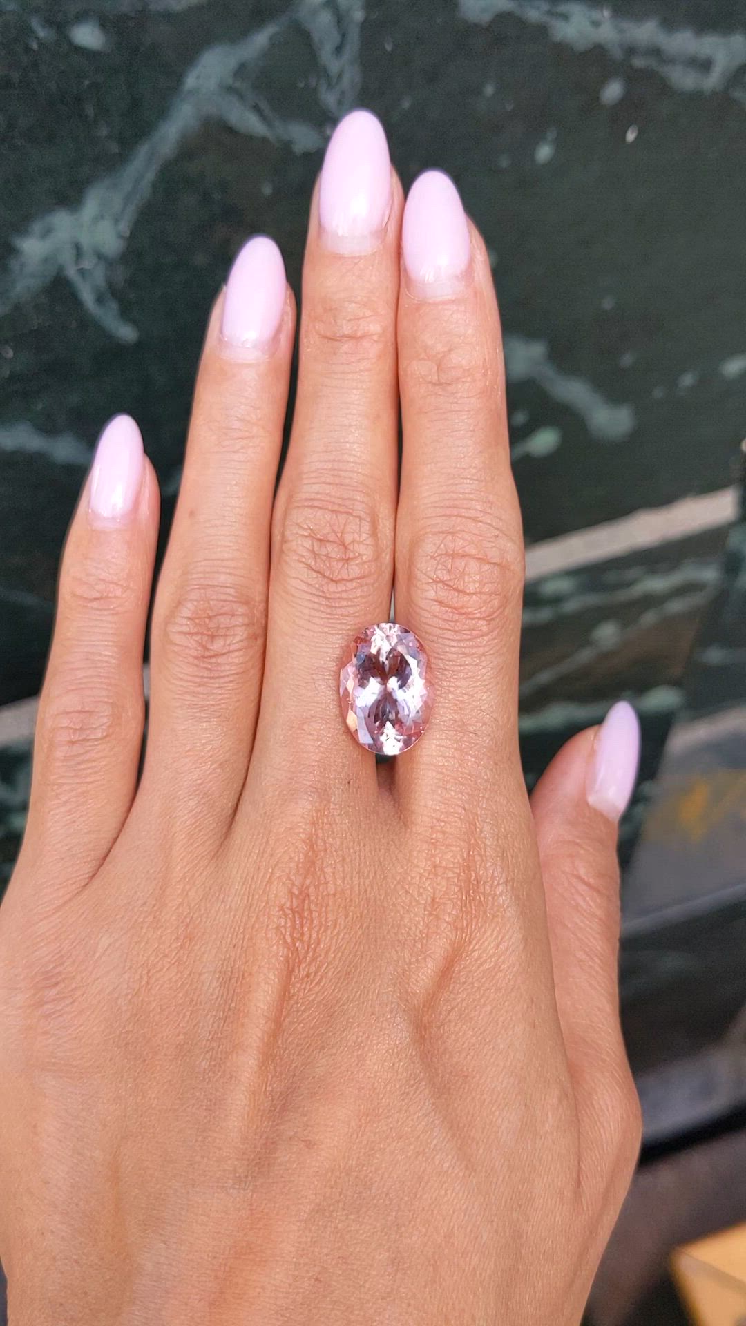 8.54 Ct. Pink Morganite from Brazil Size Video