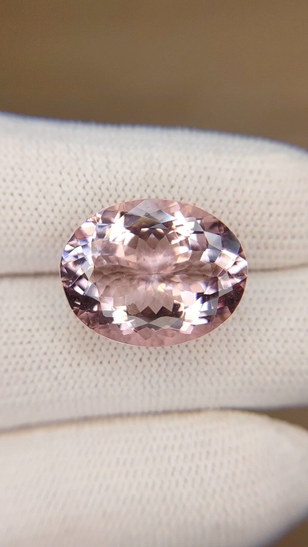 11.62 Ct. Pink Morganite from Brazil Size Video