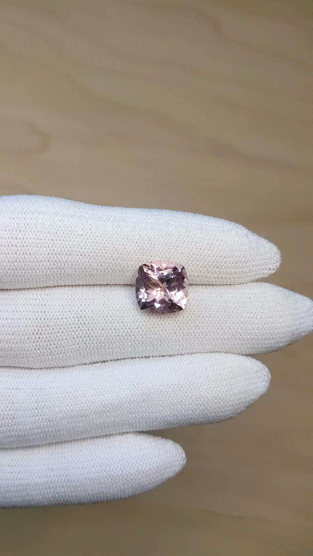 4.17 Ct. Pink Morganite from Brazil Size Video