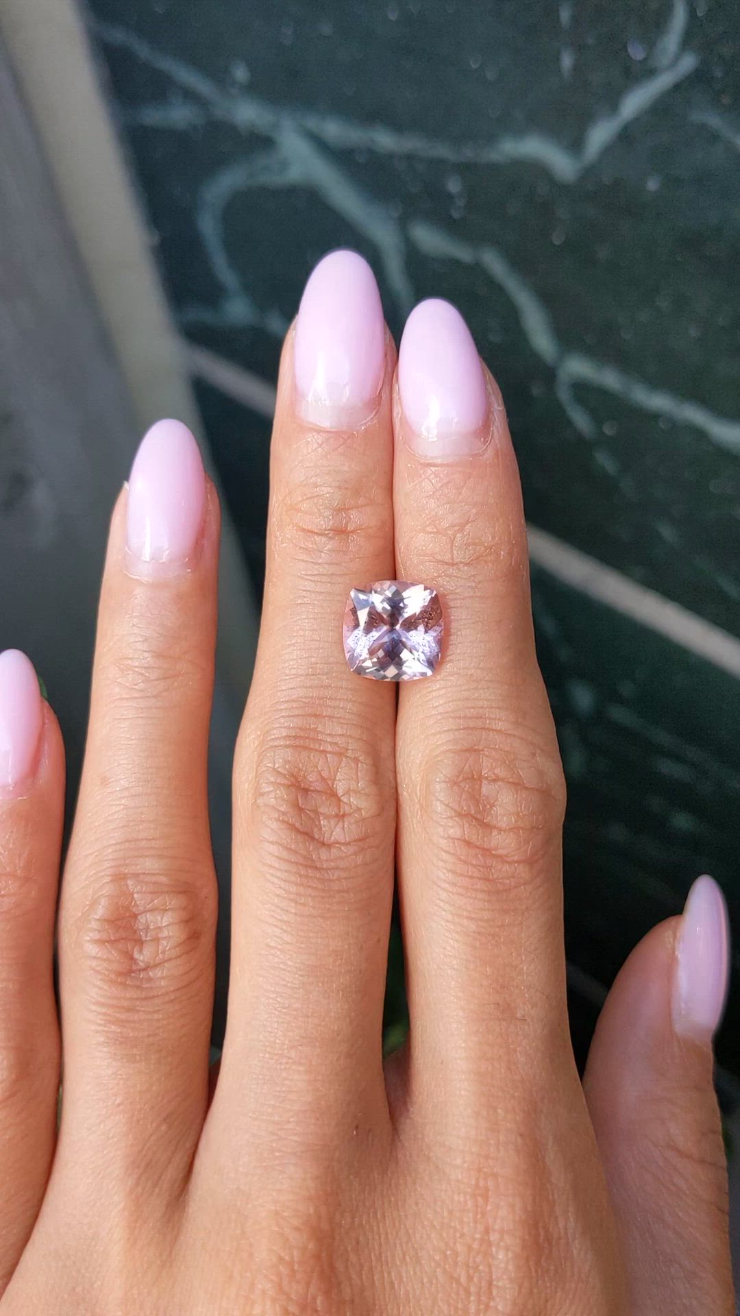 4.17 Ct. Pink Morganite from Brazil Size Video