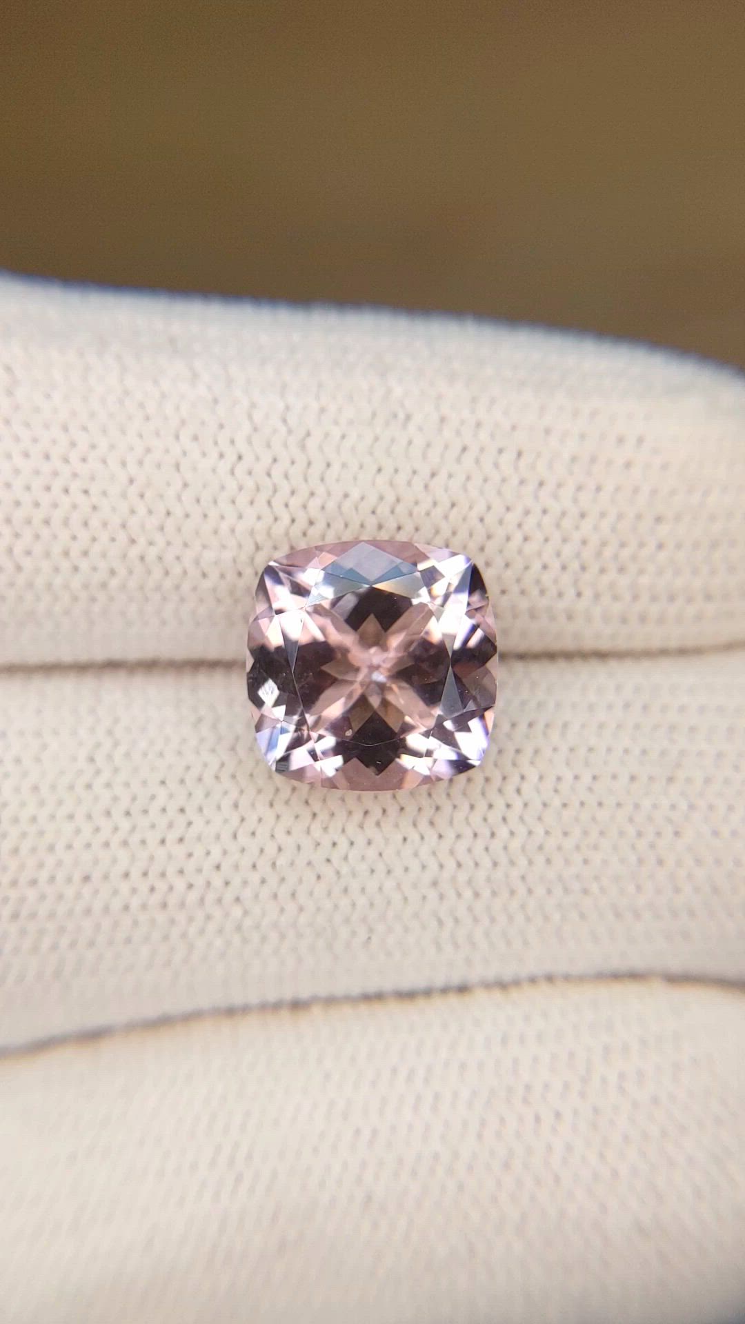 4.17 Ct. Pink Morganite from Brazil Size Video