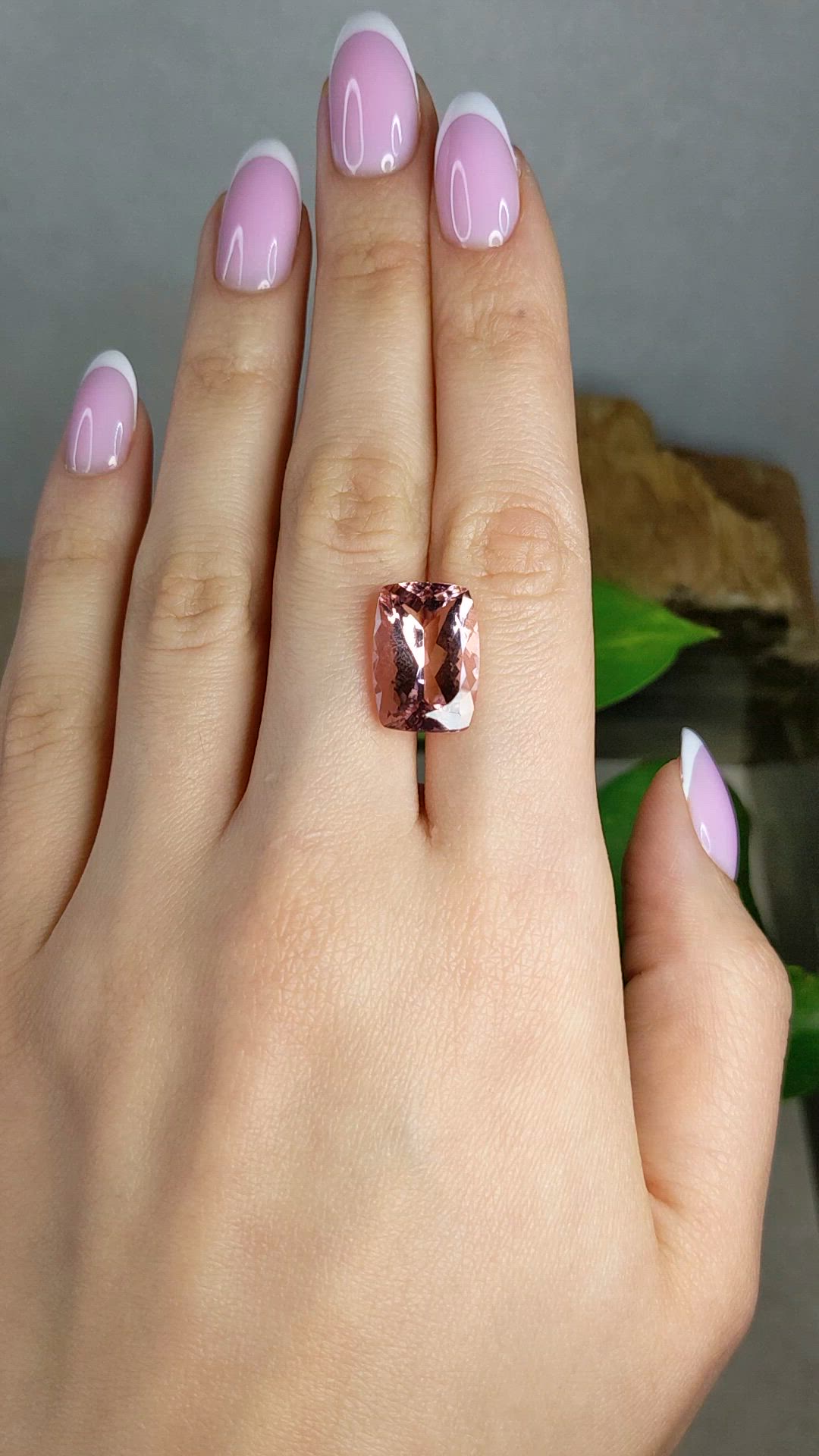9.42 Ct. Pink Morganite from Brazil Size Video