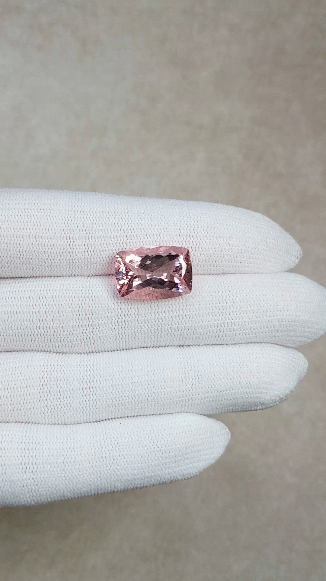 9.42 Ct. Pink Morganite from Brazil Size Video