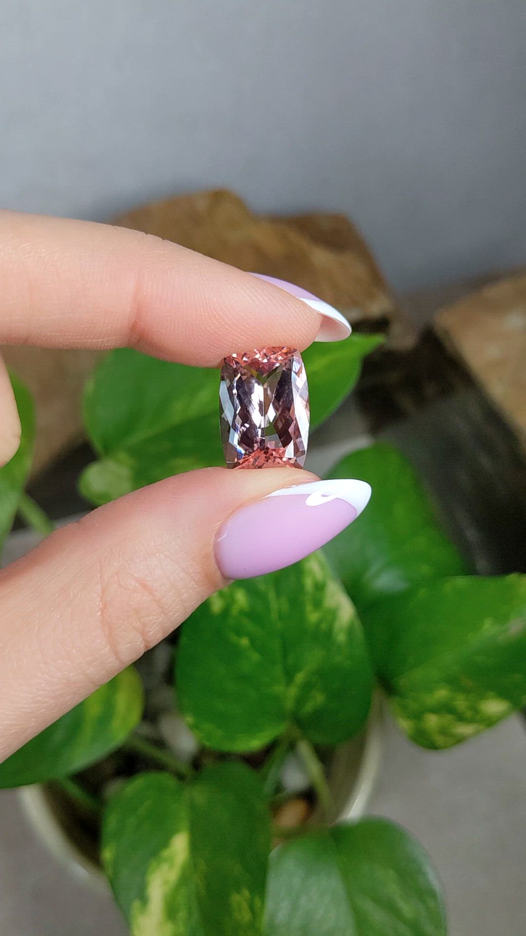 9.42 Ct. Pink Morganite from Brazil Size Video