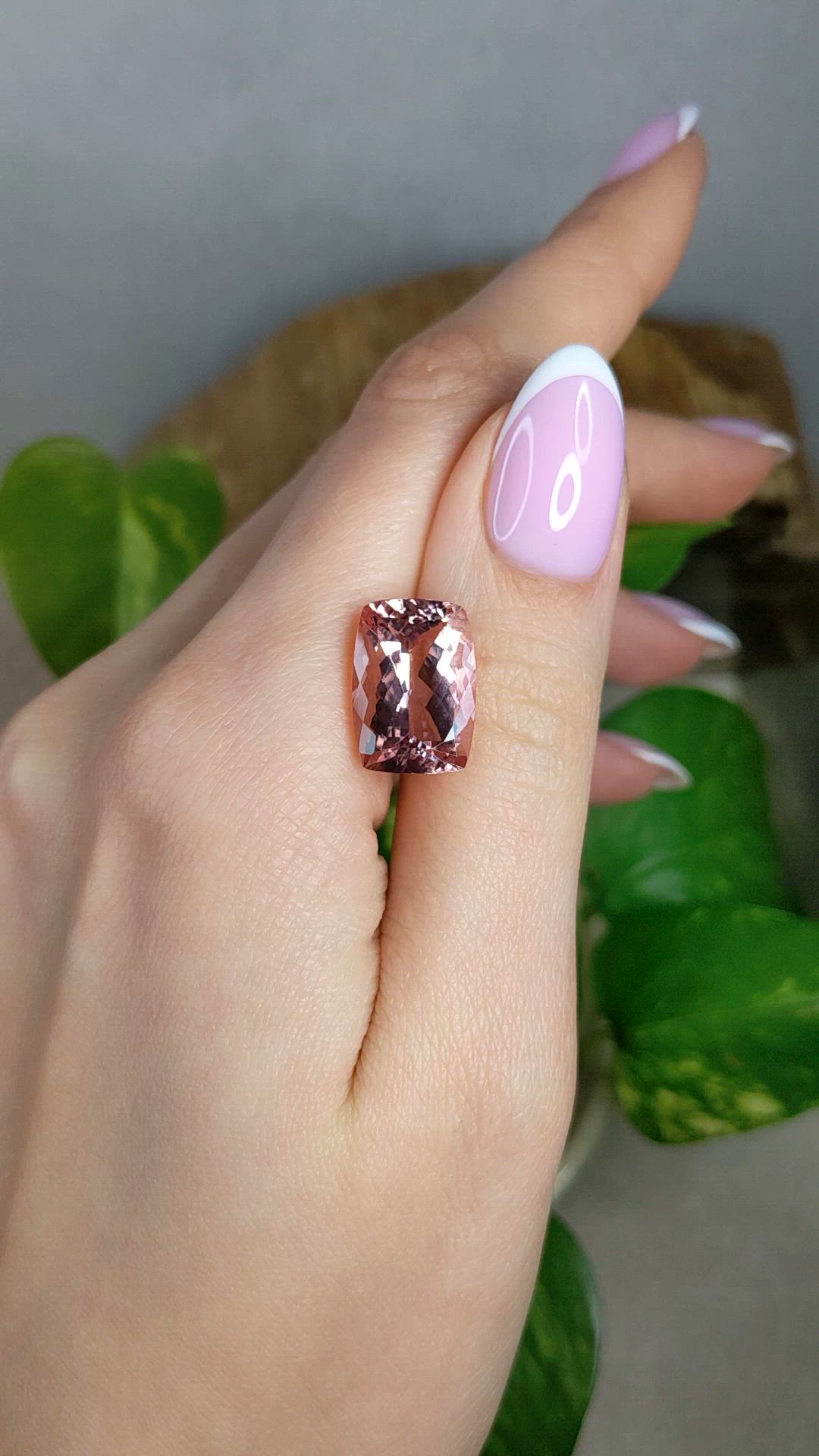 9.42 Ct. Pink Morganite from Brazil Size Video