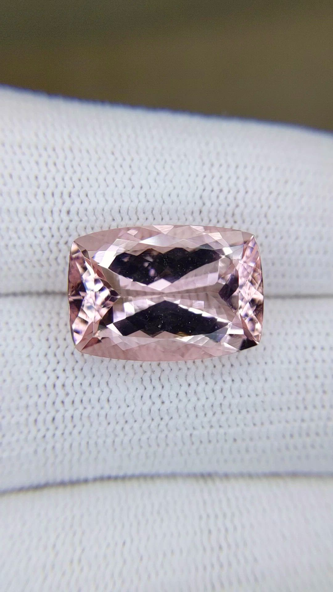 9.42 Ct. Pink Morganite from Brazil Size Video