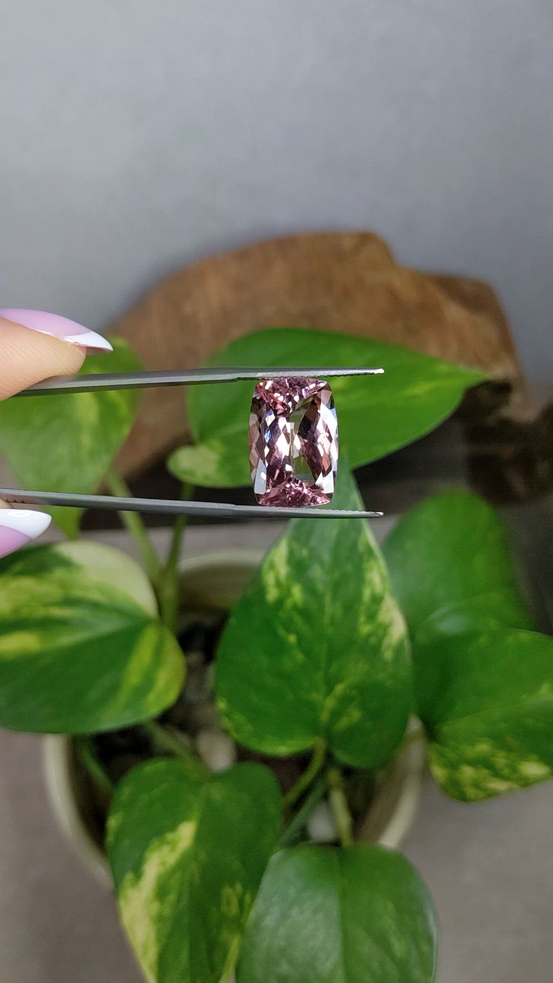 9.42 Ct. Pink Morganite from Brazil Size Video