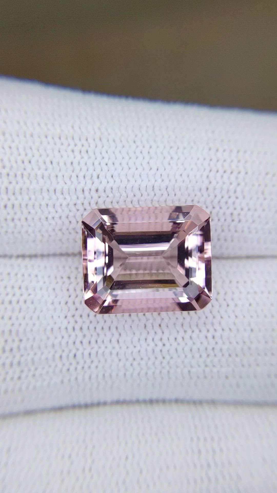 8.05 Ct. Pink Morganite from Brazil Size Video