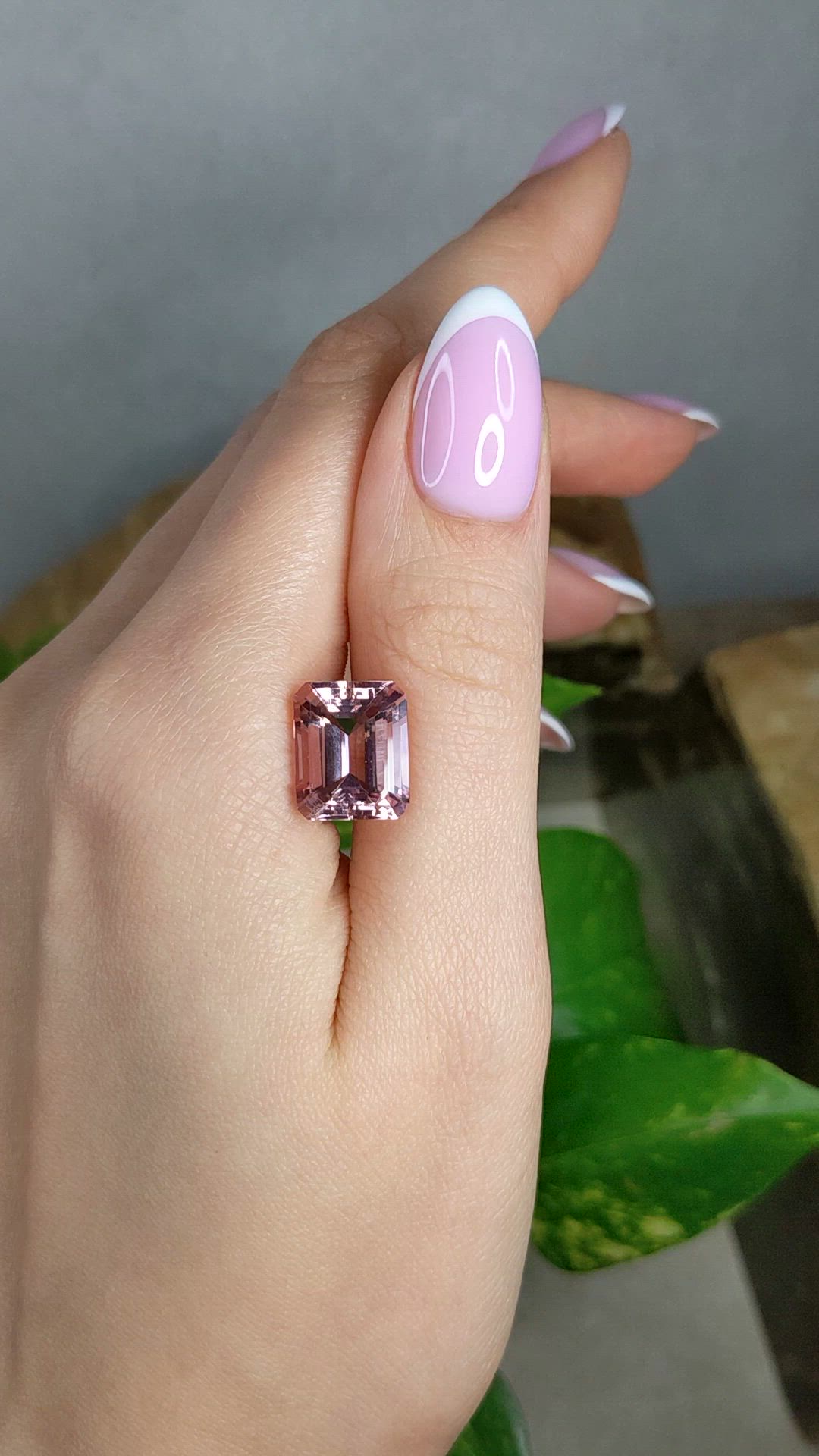 8.05 Ct. Pink Morganite from Brazil Size Video