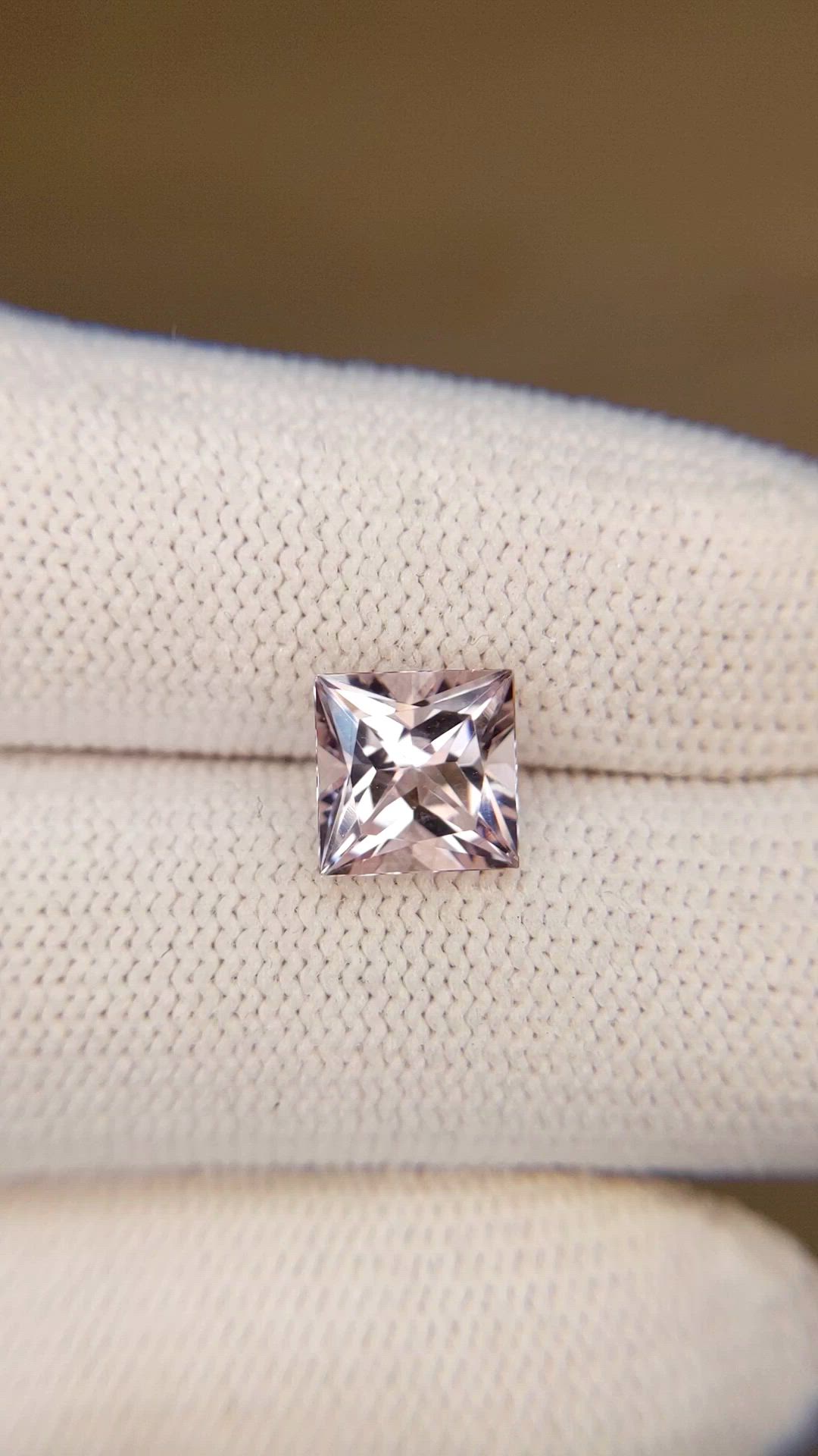 1.68 Ct. Pink Morganite from Brazil Size Video