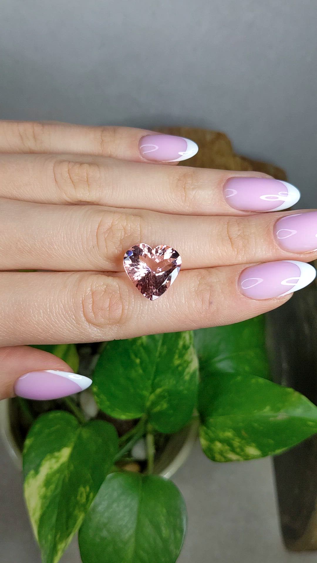7.72 Ct. Pink Morganite from Brazil Size Video