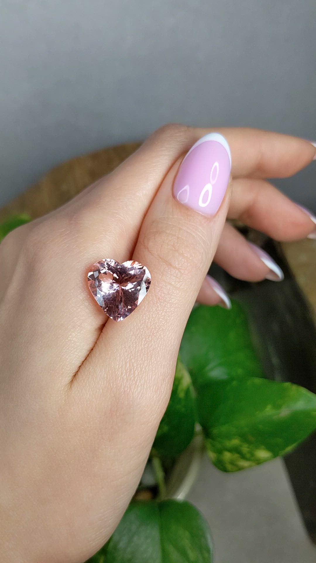 7.72 Ct. Pink Morganite from Brazil Size Video