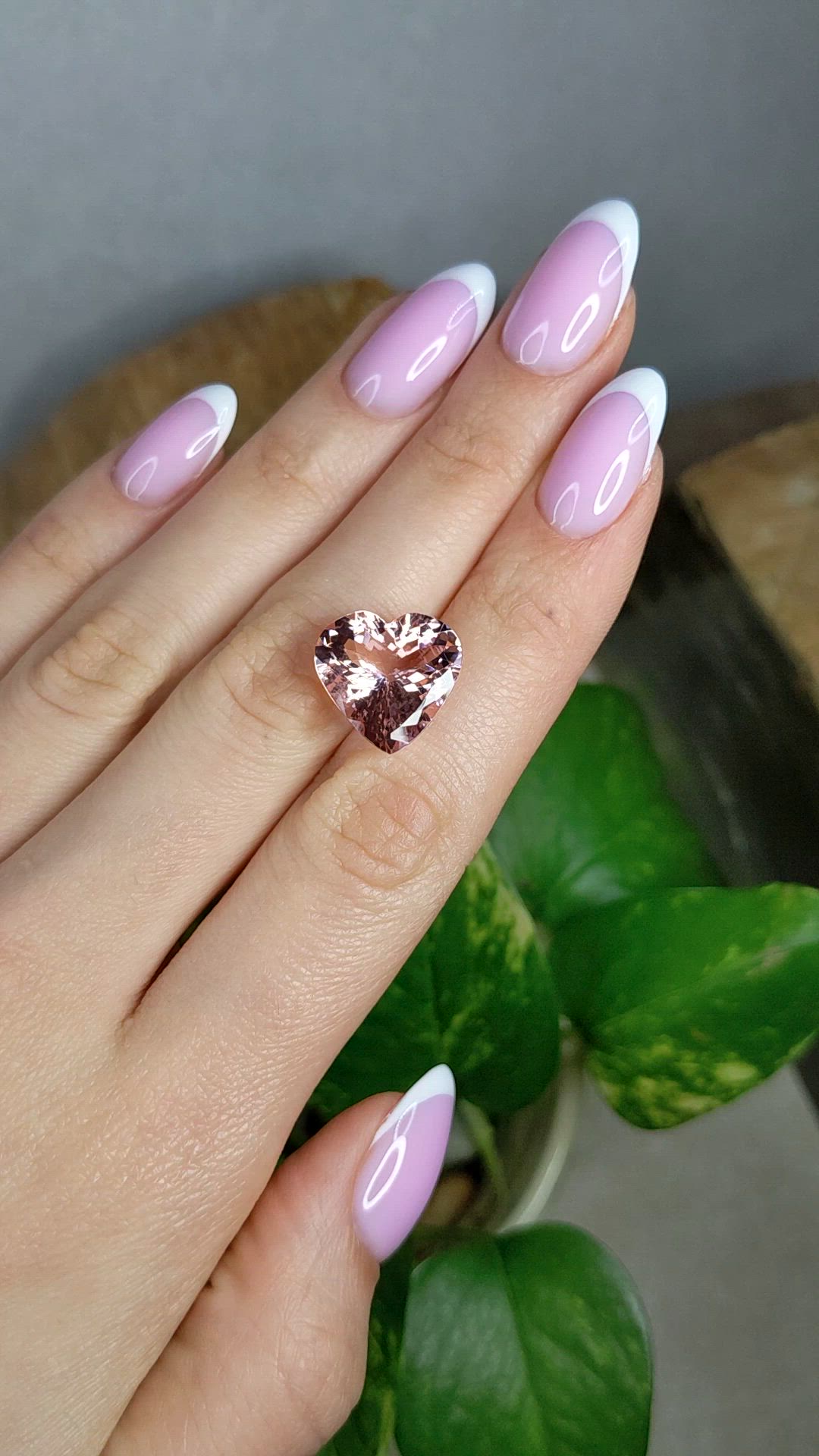 7.72 Ct. Pink Morganite from Brazil Size Video