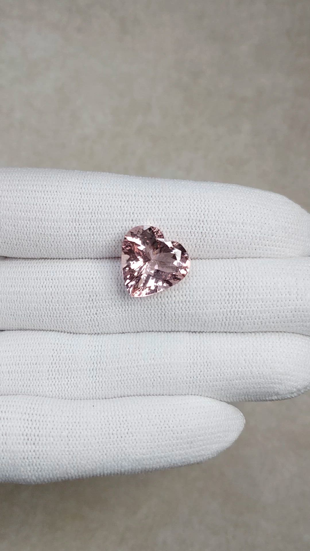 7.72 Ct. Pink Morganite from Brazil Size Video