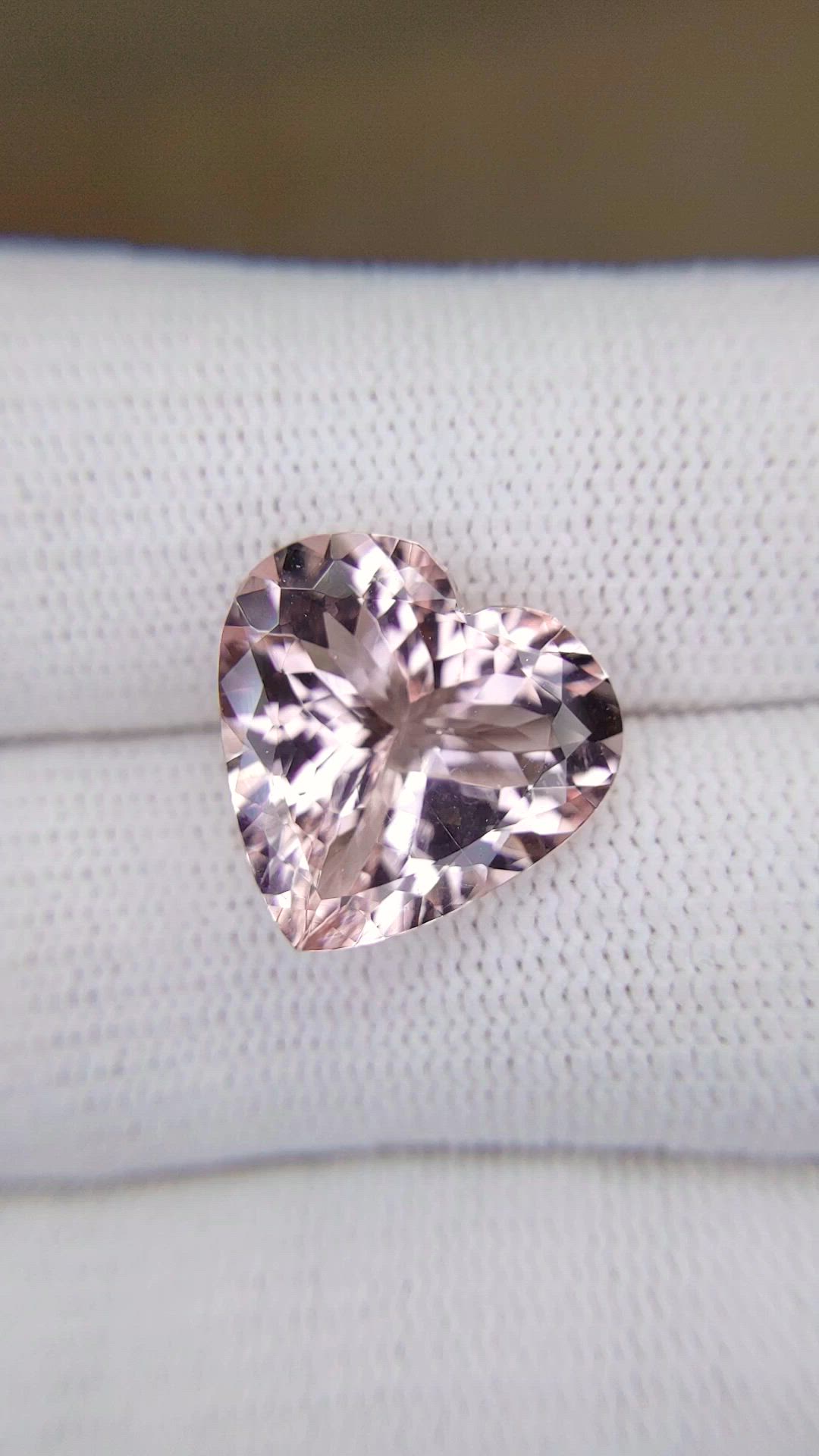 7.72 Ct. Pink Morganite from Brazil Size Video