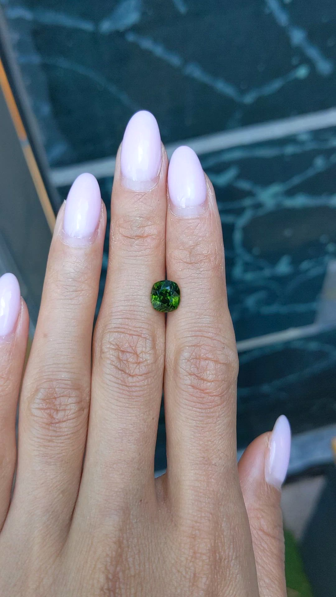 2.10 Ct. Green Zircon from Ceylon (Sri Lanka) Size Video