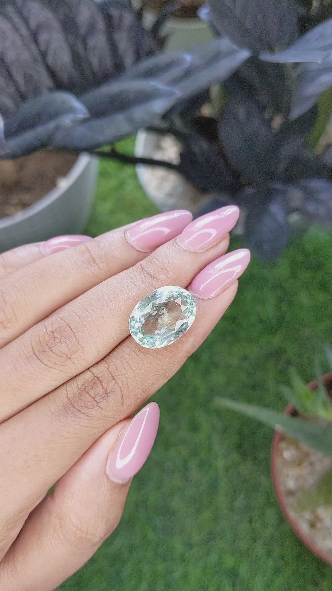 9.83 Ct. Green Beryl from Madagascar Size Video