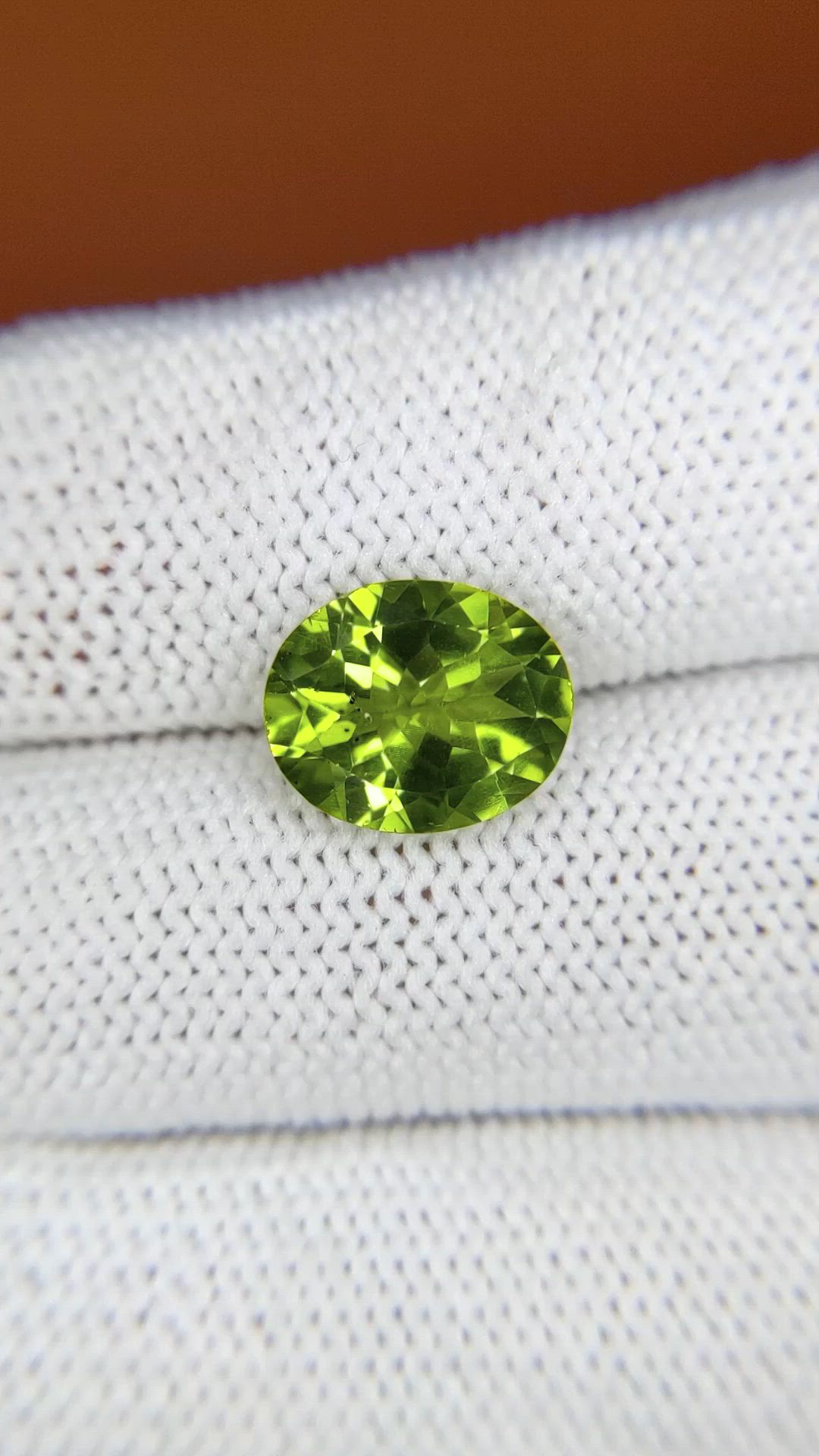 3.32 Ct. Yellowish Green Peridot from Pakistan Size Video