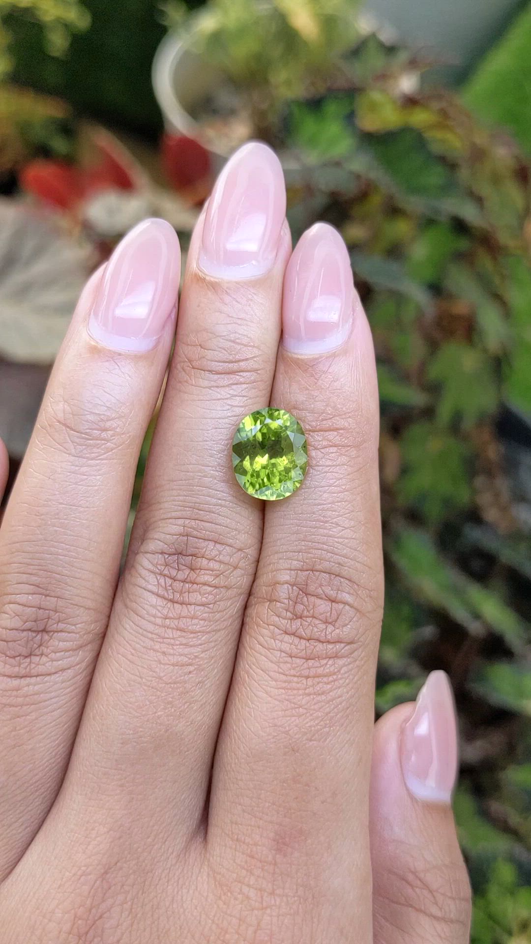4.87 Ct. Yellowish Green Peridot from Pakistan Size Video