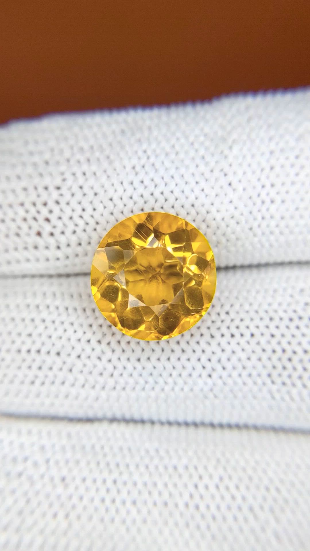 5.99 Ct. Orangish Yellow Citrine from Brazil Size Video