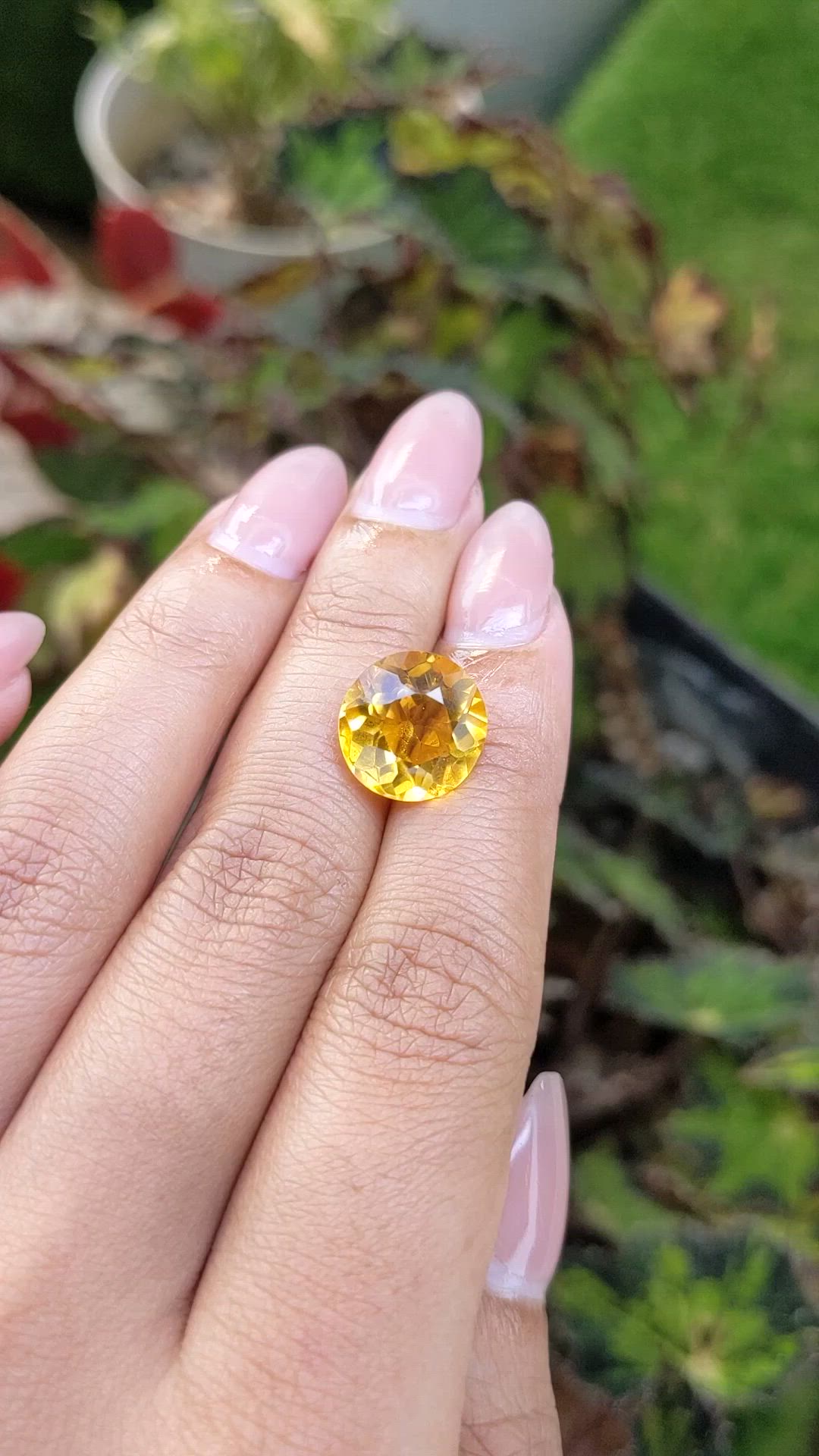 5.99 Ct. Orangish Yellow Citrine from Brazil Size Video