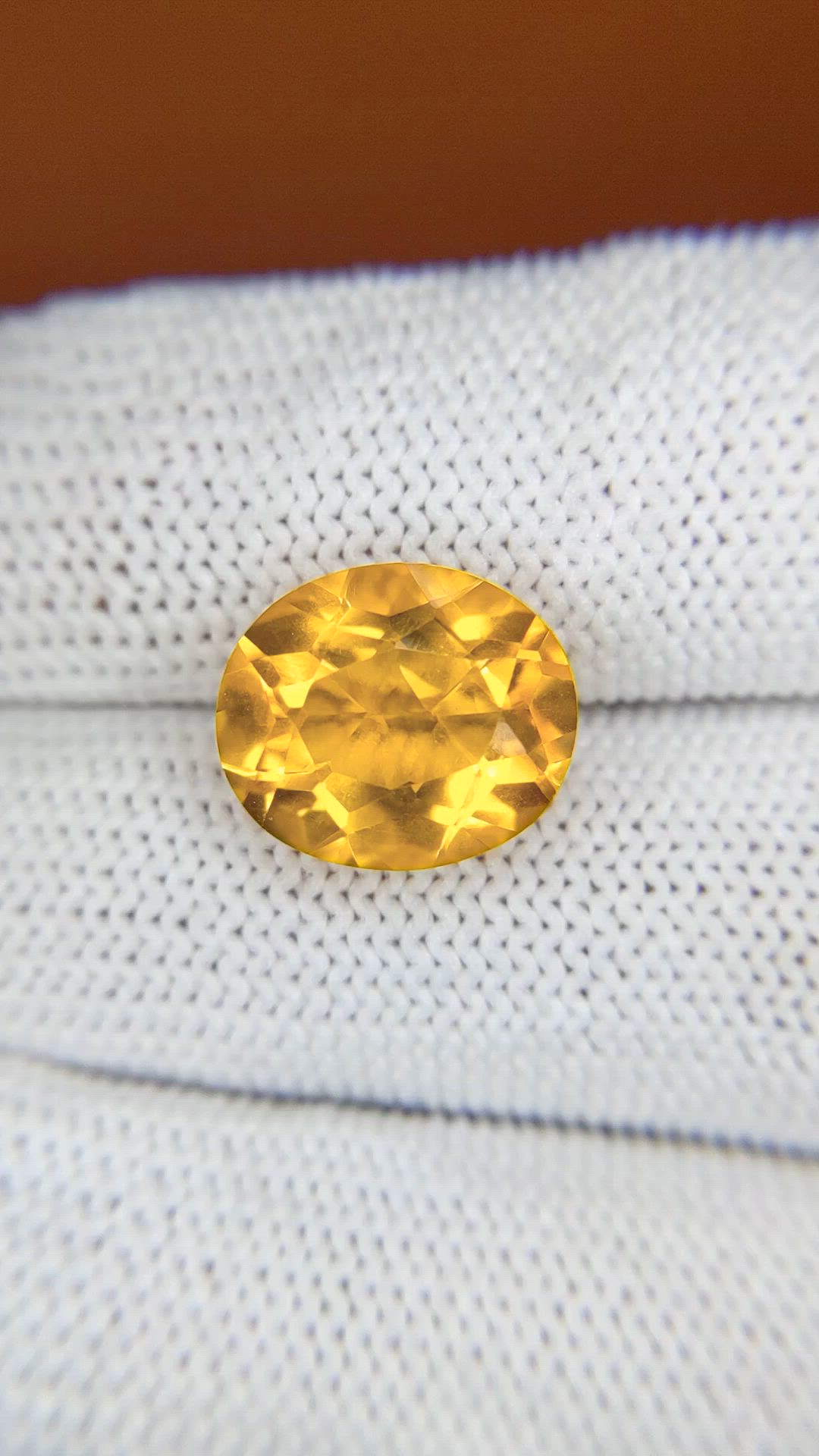 6.05 Ct. Yellowish Orange Citrine from Brazil Size Video