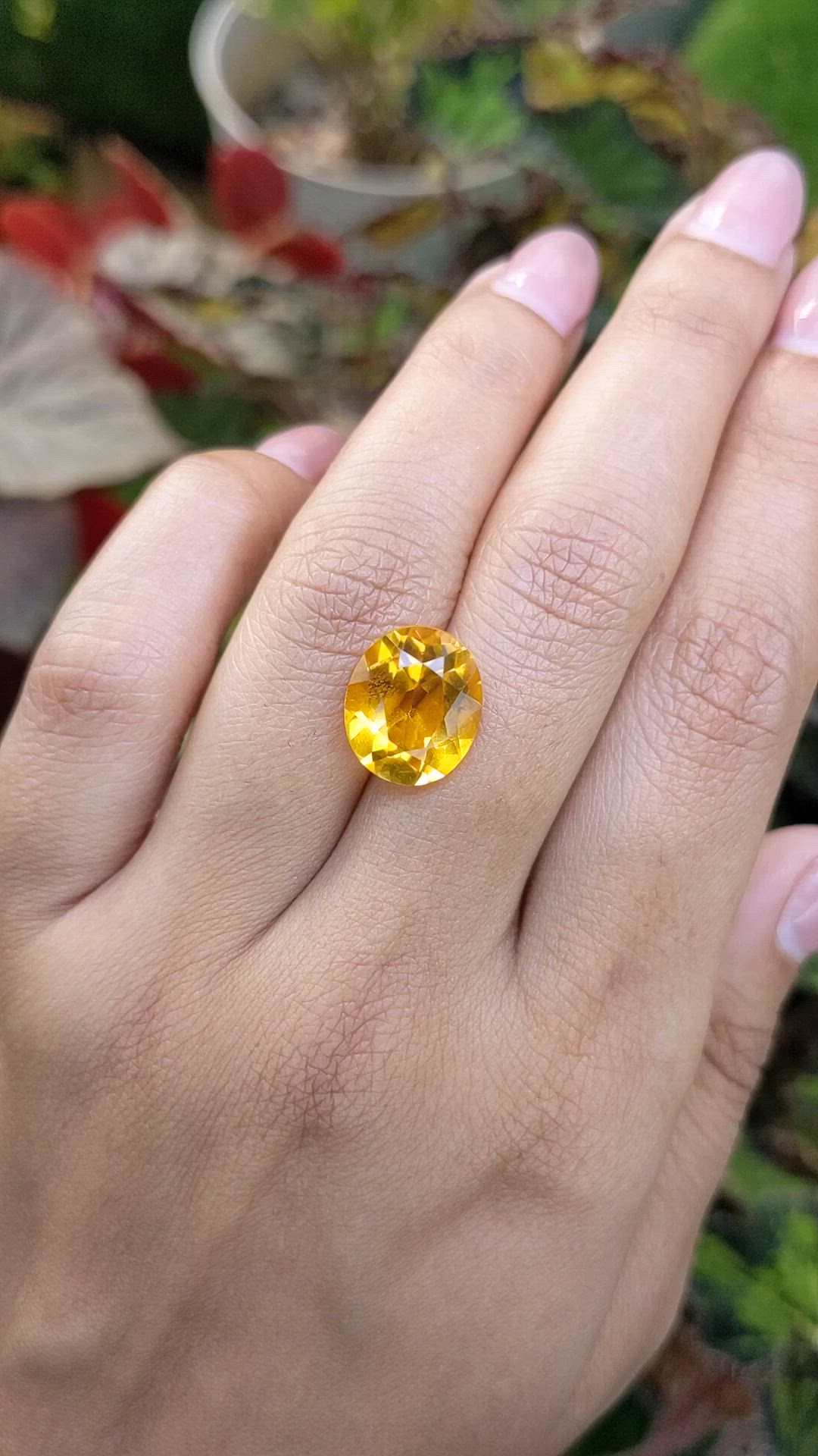 6.05 Ct. Yellowish Orange Citrine from Brazil Size Video
