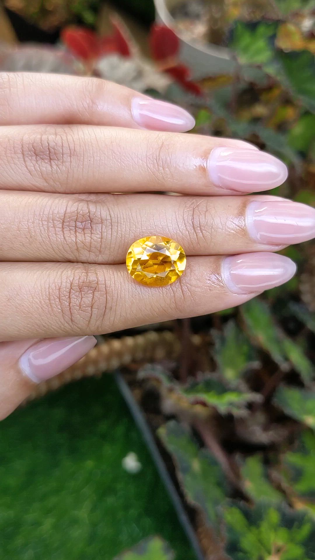 6.05 Ct. Yellowish Orange Citrine from Brazil Size Video