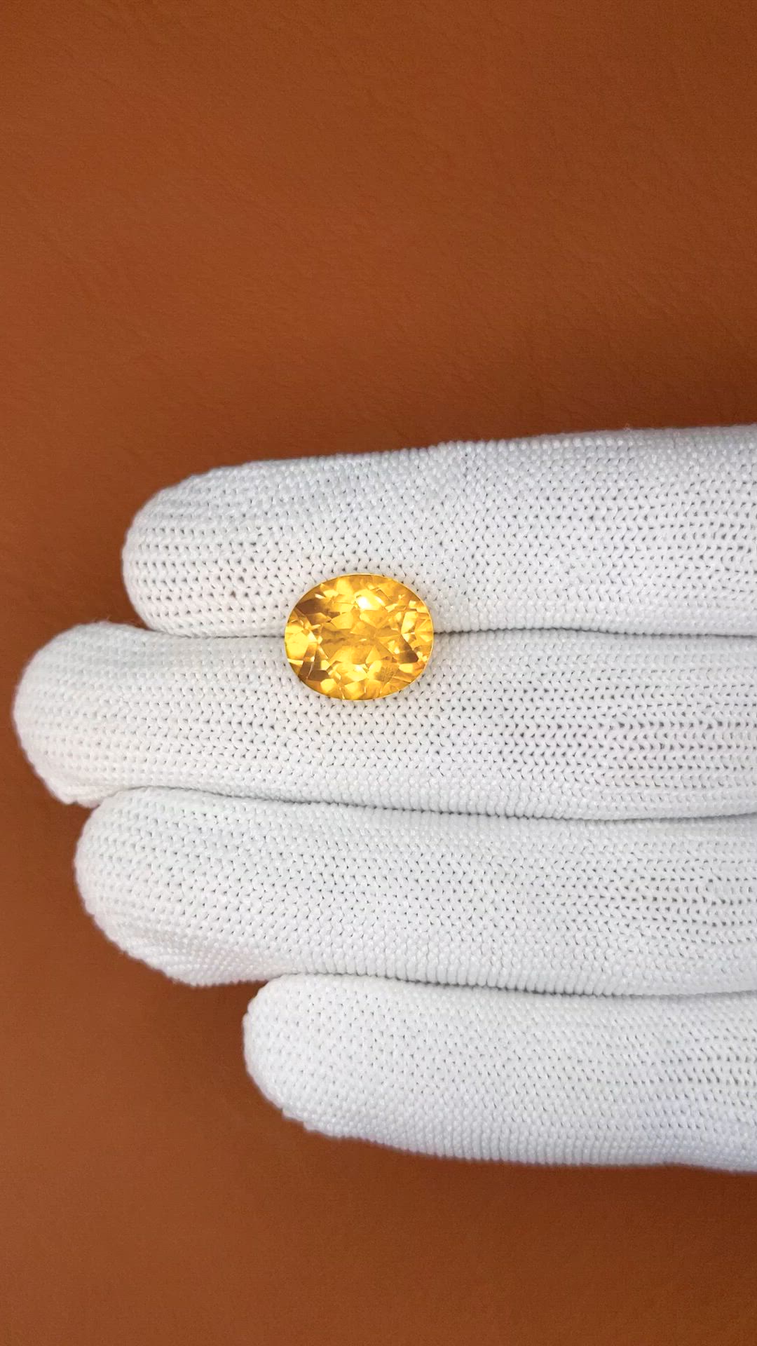 6.05 Ct. Yellowish Orange Citrine from Brazil Size Video