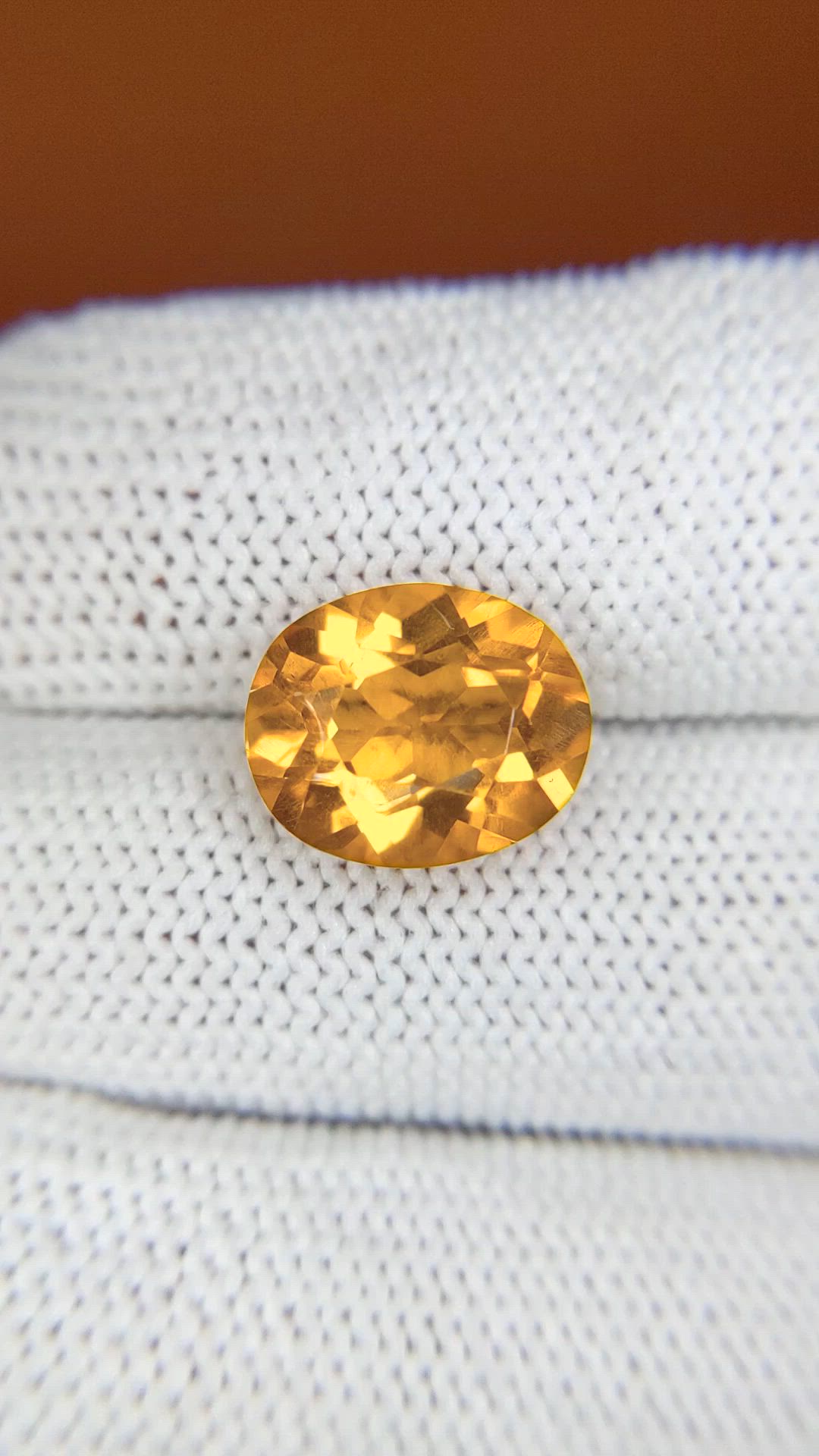 4.63 Ct. Orangish Yellow Citrine from Brazil Size Video