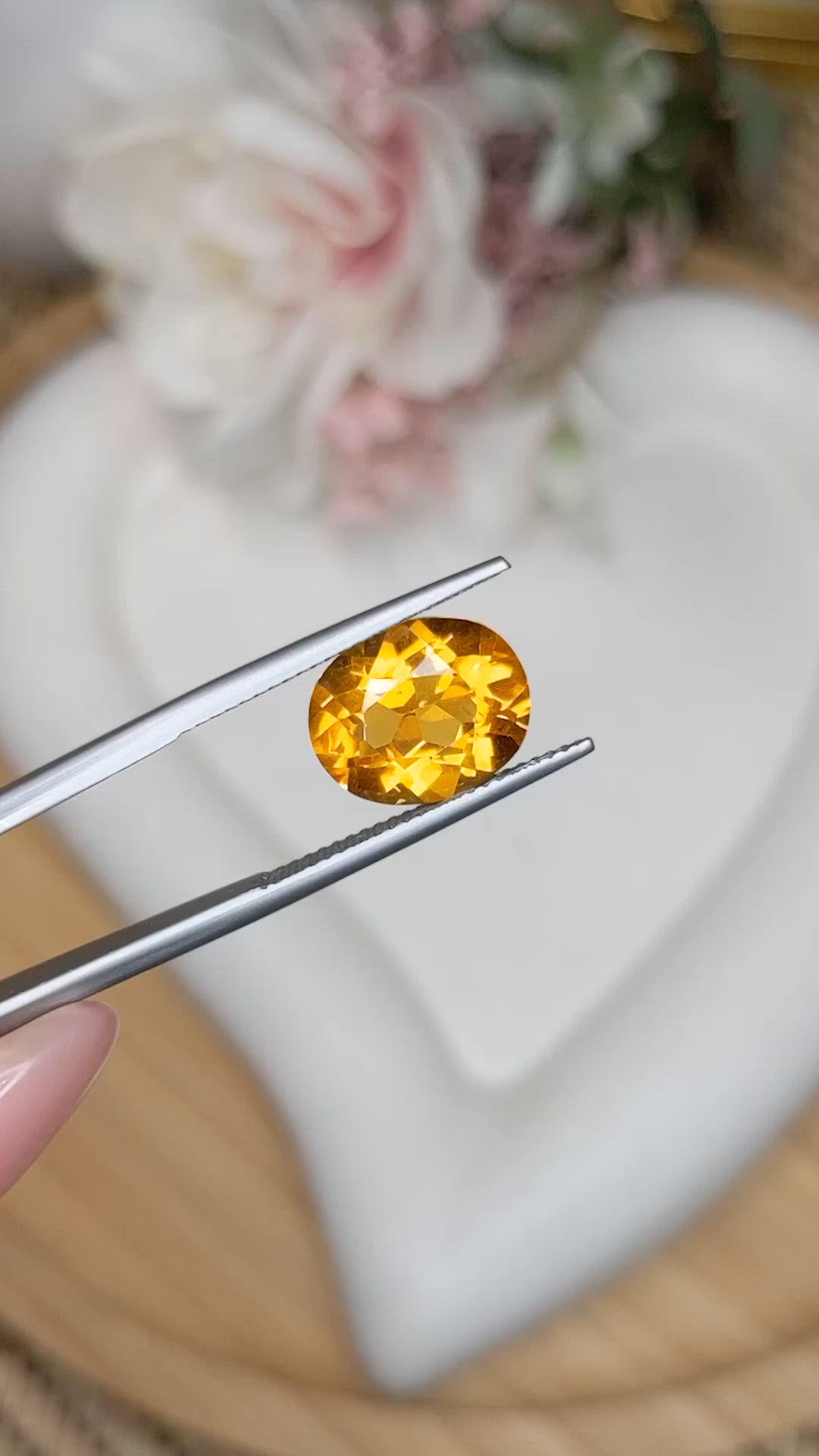 4.63 Ct. Orangish Yellow Citrine from Brazil Size Video