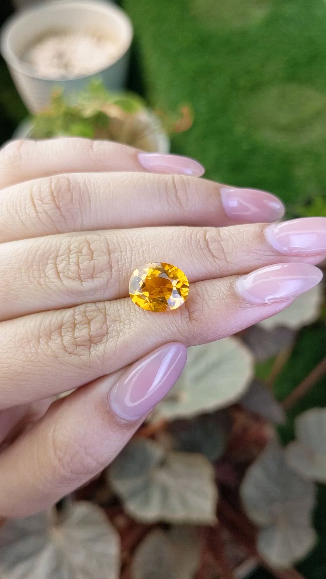 4.63 Ct. Orangish Yellow Citrine from Brazil Size Video