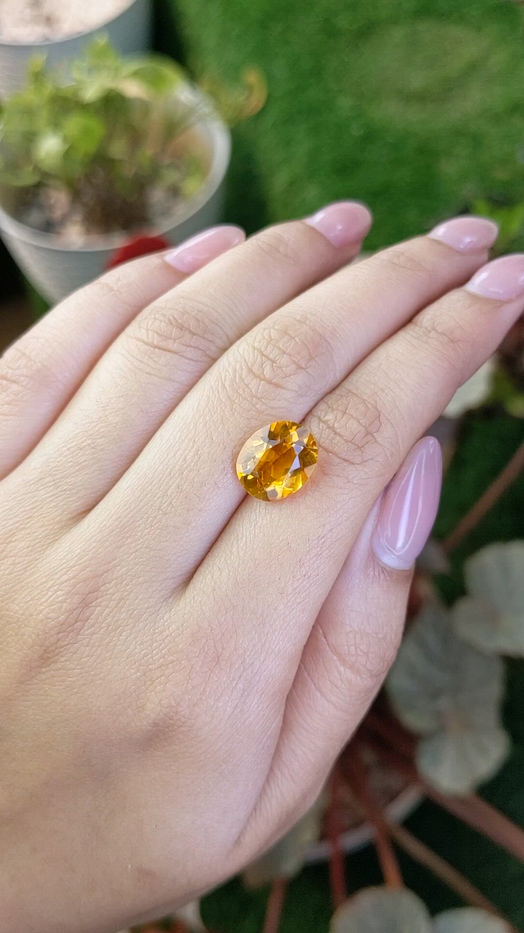4.63 Ct. Orangish Yellow Citrine from Brazil Size Video
