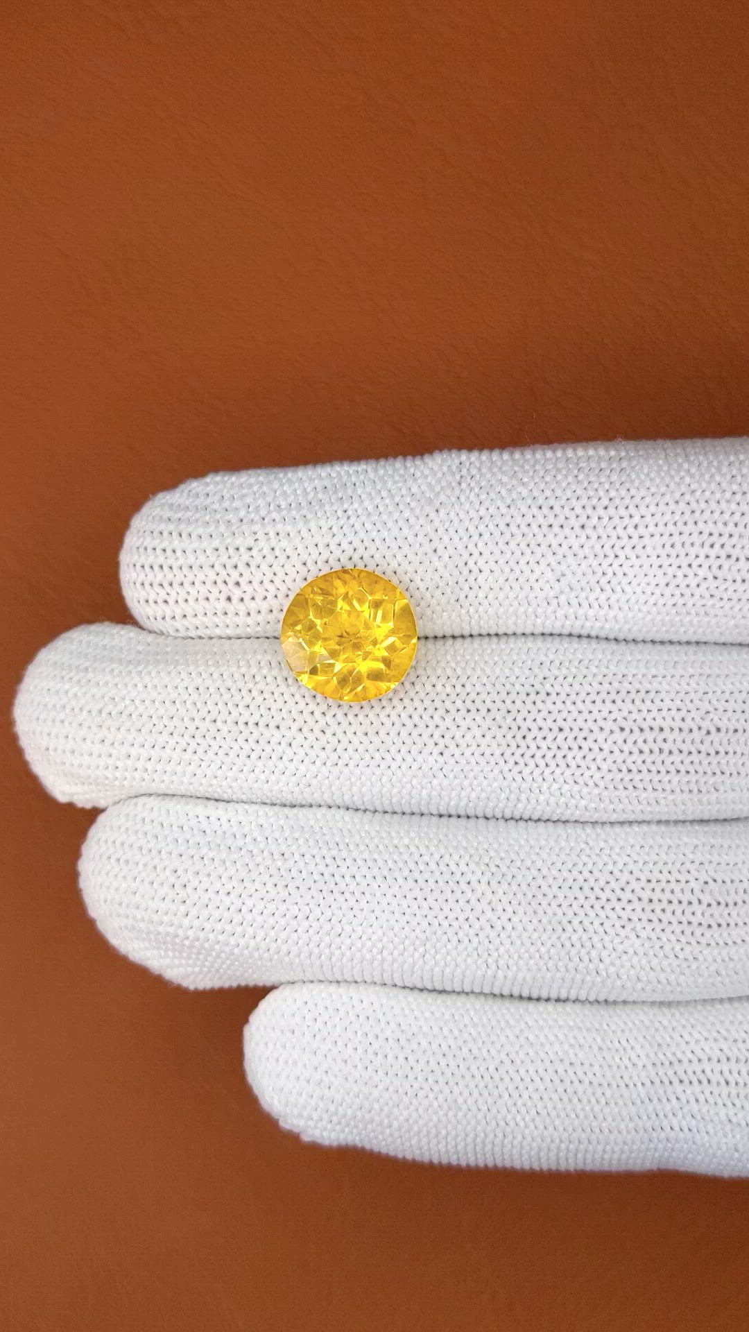 5.70 Ct. Orangish Yellow Citrine from Brazil Size Video