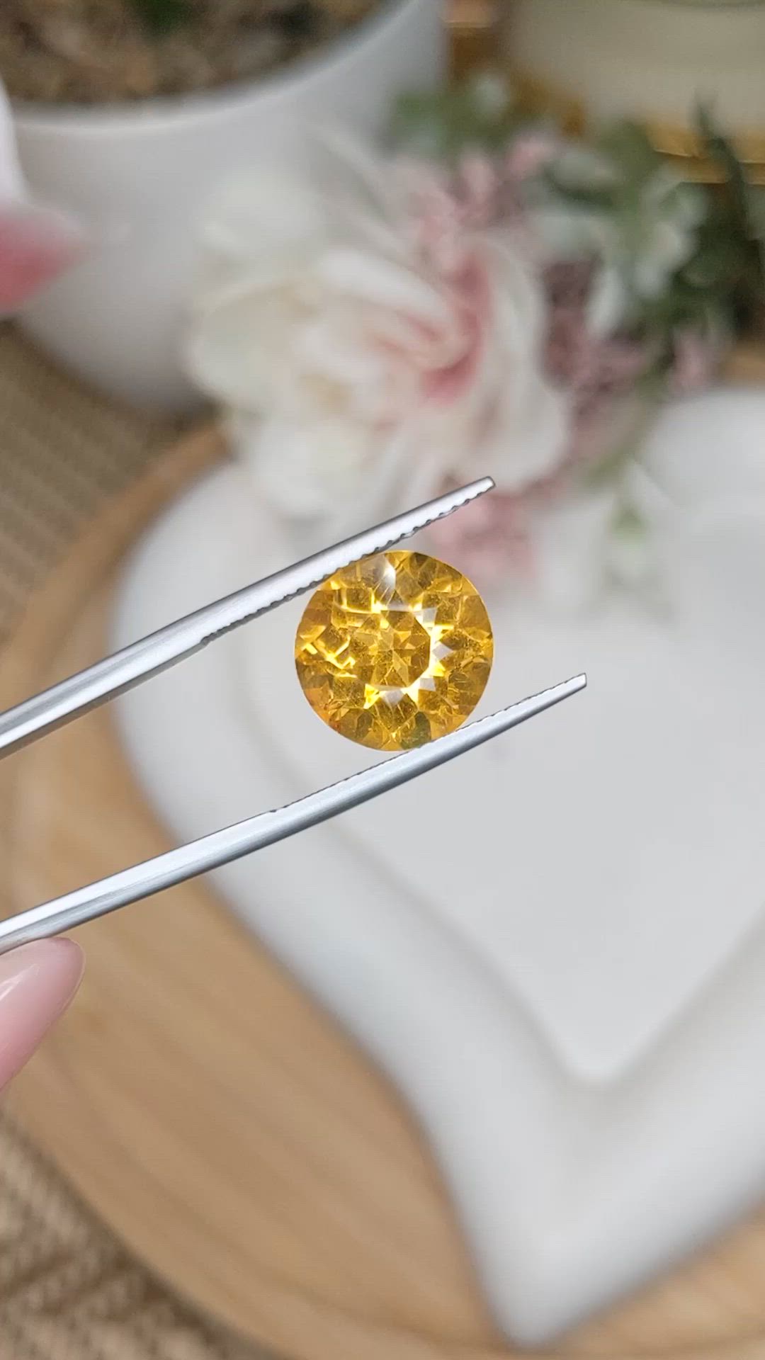 5.70 Ct. Orangish Yellow Citrine from Brazil Size Video