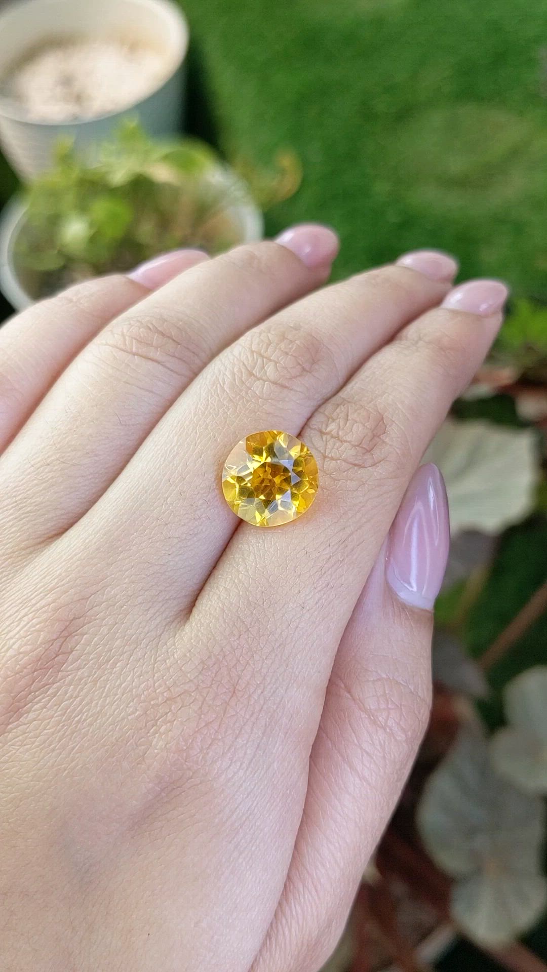 5.70 Ct. Orangish Yellow Citrine from Brazil Size Video