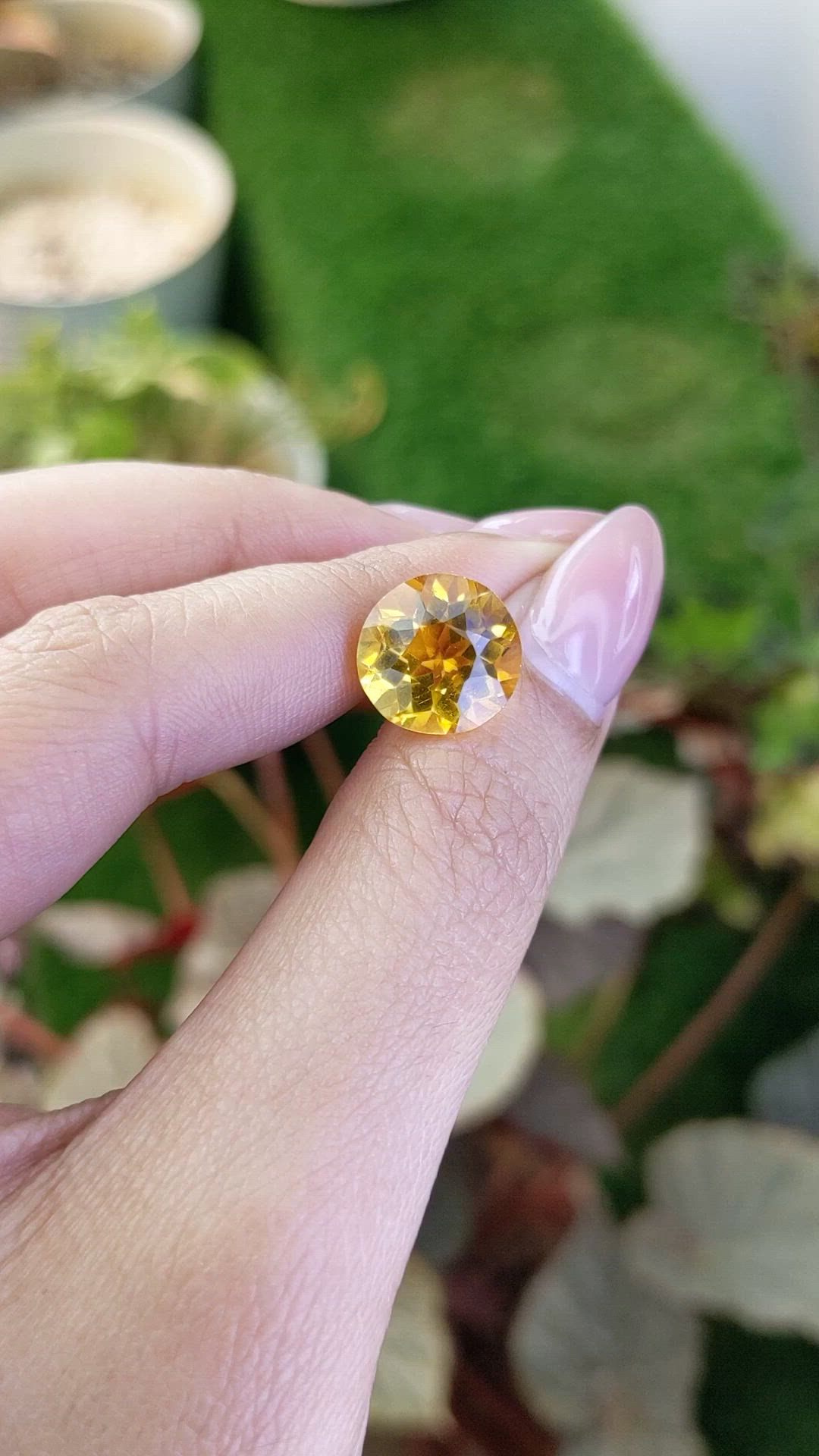 5.70 Ct. Orangish Yellow Citrine from Brazil Size Video