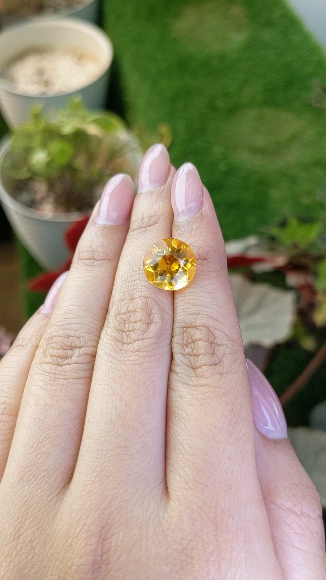 5.70 Ct. Orangish Yellow Citrine from Brazil Size Video