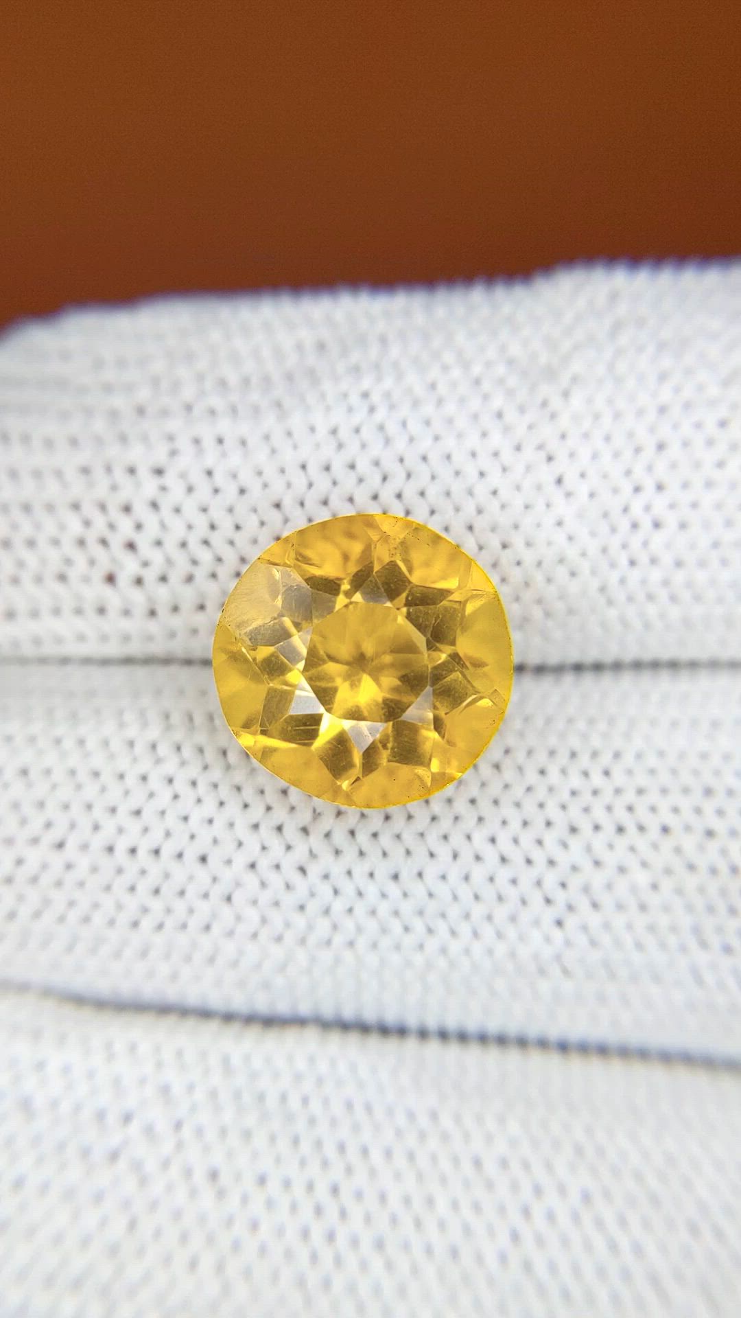 5.70 Ct. Orangish Yellow Citrine from Brazil Size Video