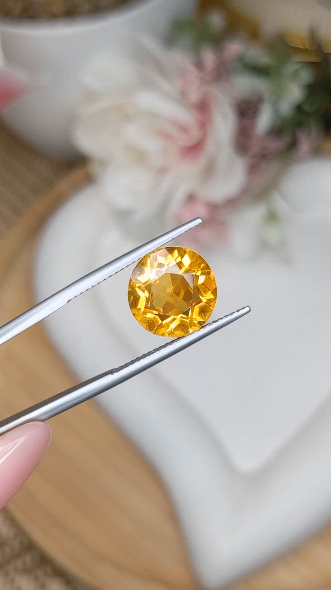 5.03 Ct. Orangish Yellow Citrine from Brazil Size Video