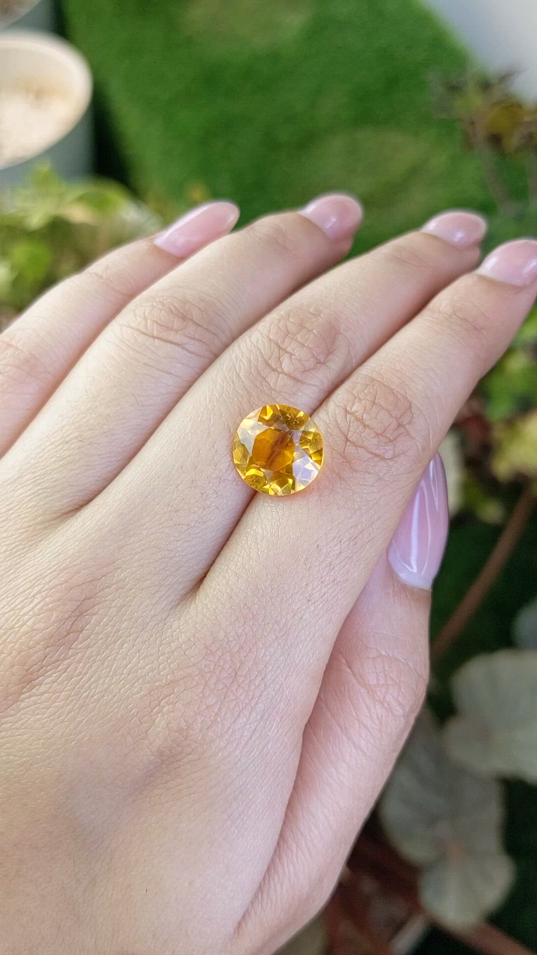 5.03 Ct. Orangish Yellow Citrine from Brazil Size Video