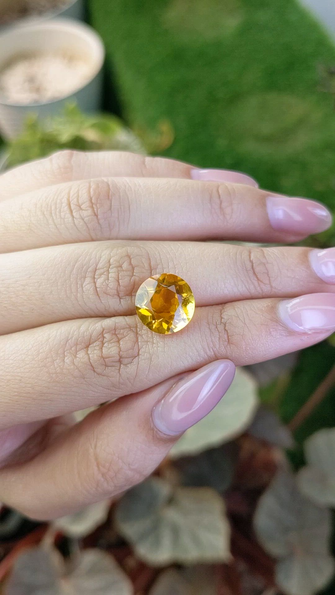 5.03 Ct. Orangish Yellow Citrine from Brazil Size Video