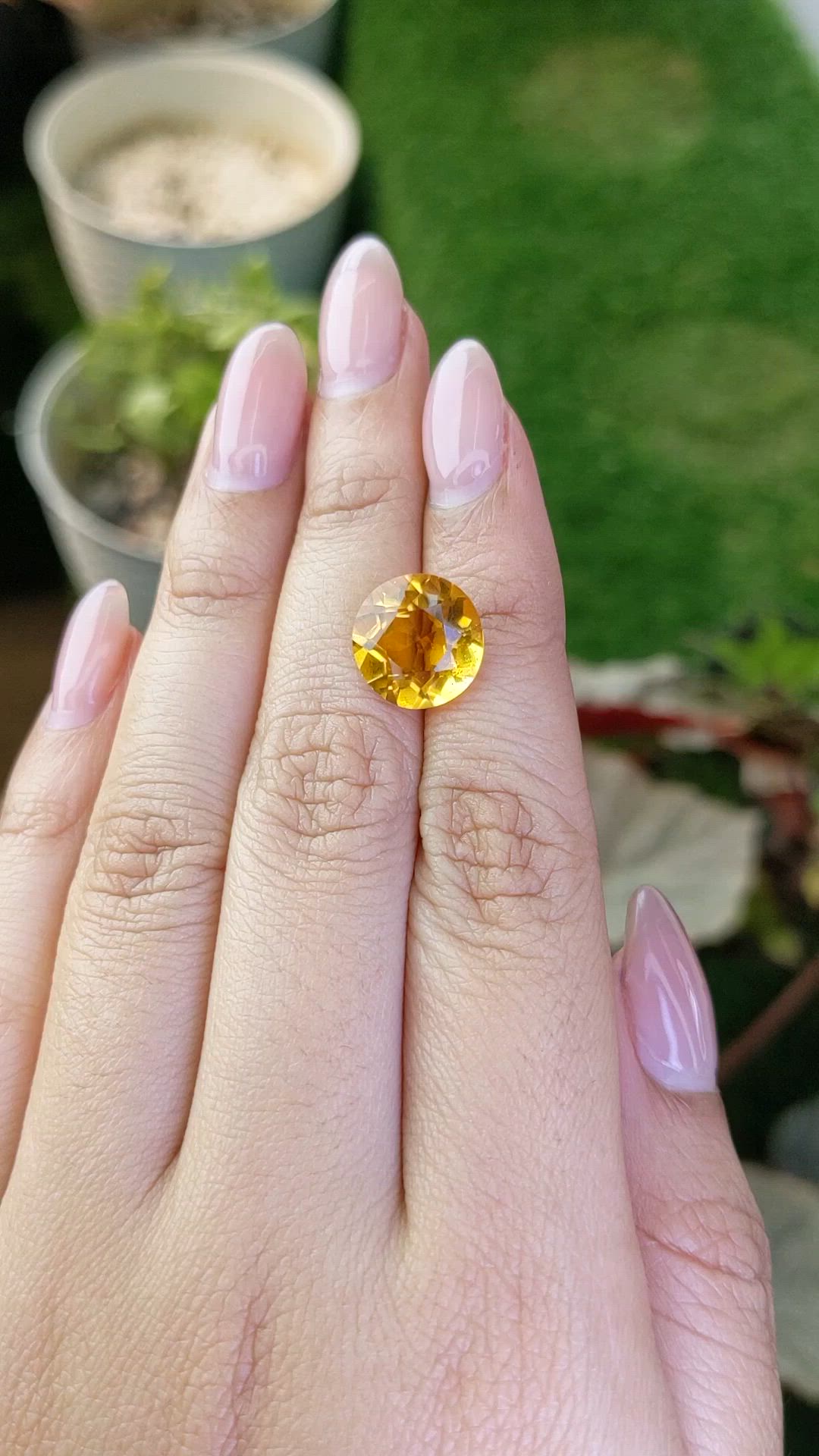 5.03 Ct. Orangish Yellow Citrine from Brazil Size Video